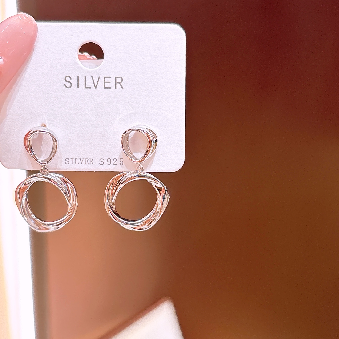 Hochglanzpoliertes Silber Ohrringe Verspielt Weihnachten Silber