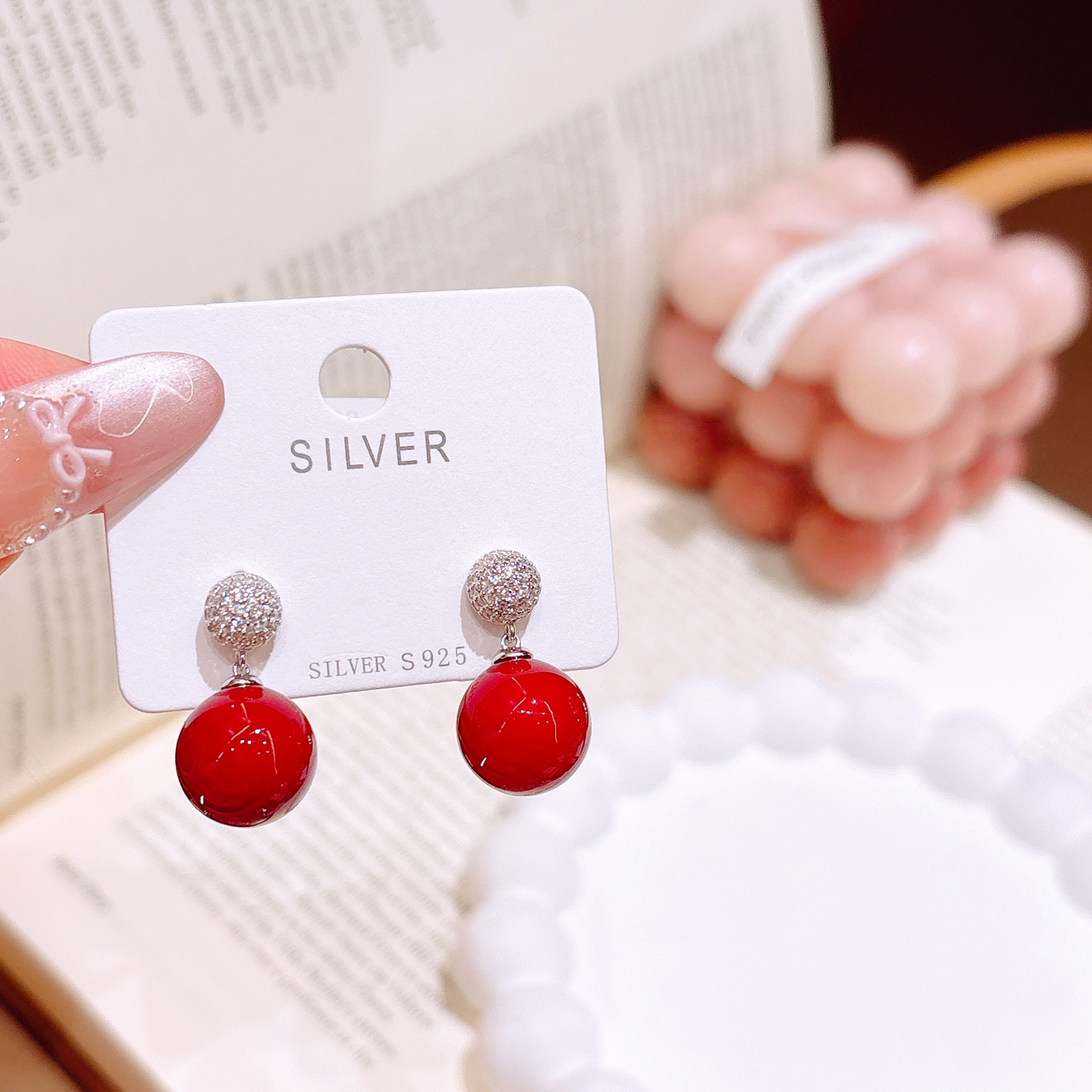 925 Silver Earrings Lively Mother's Birthday Silver