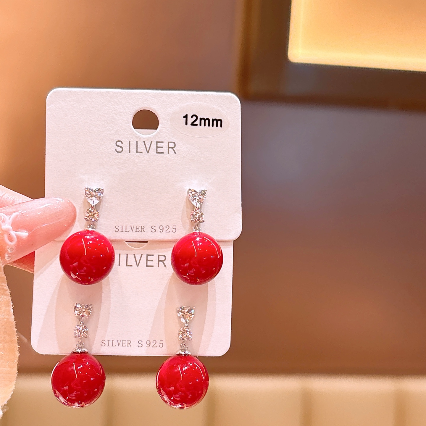 S925 Sterling Silver Earrings Vintage Annual Party Silver