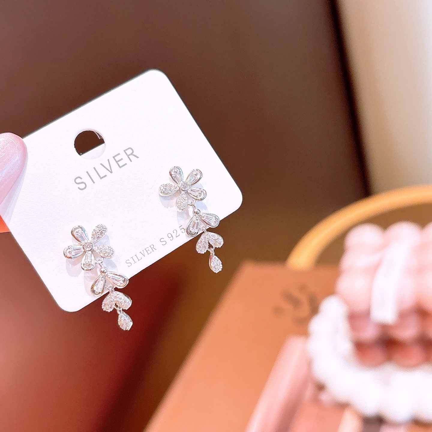 Solid Silver Earrings Intellectual Mother's Birthday Silver