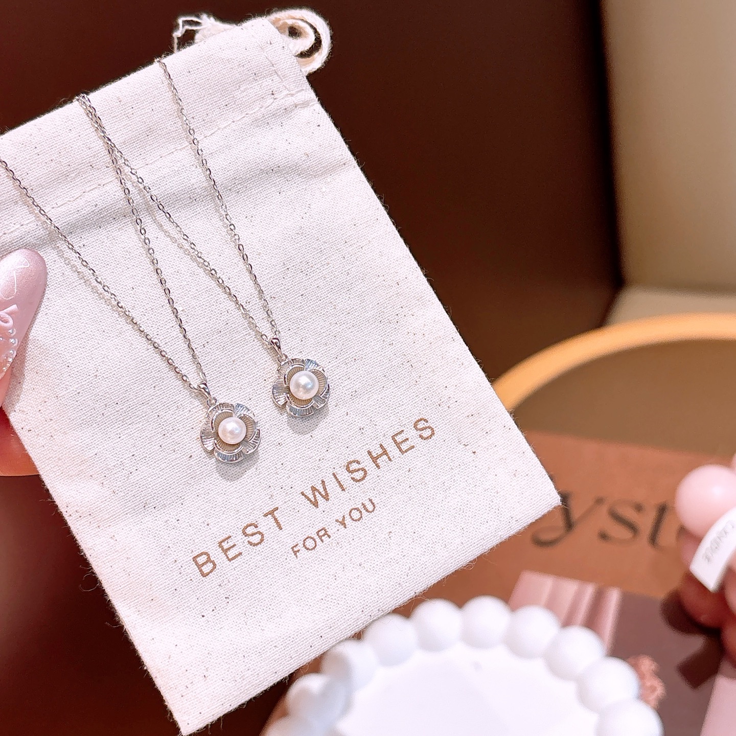 フレンチ高品質シルバーネックレスシルバー 告白