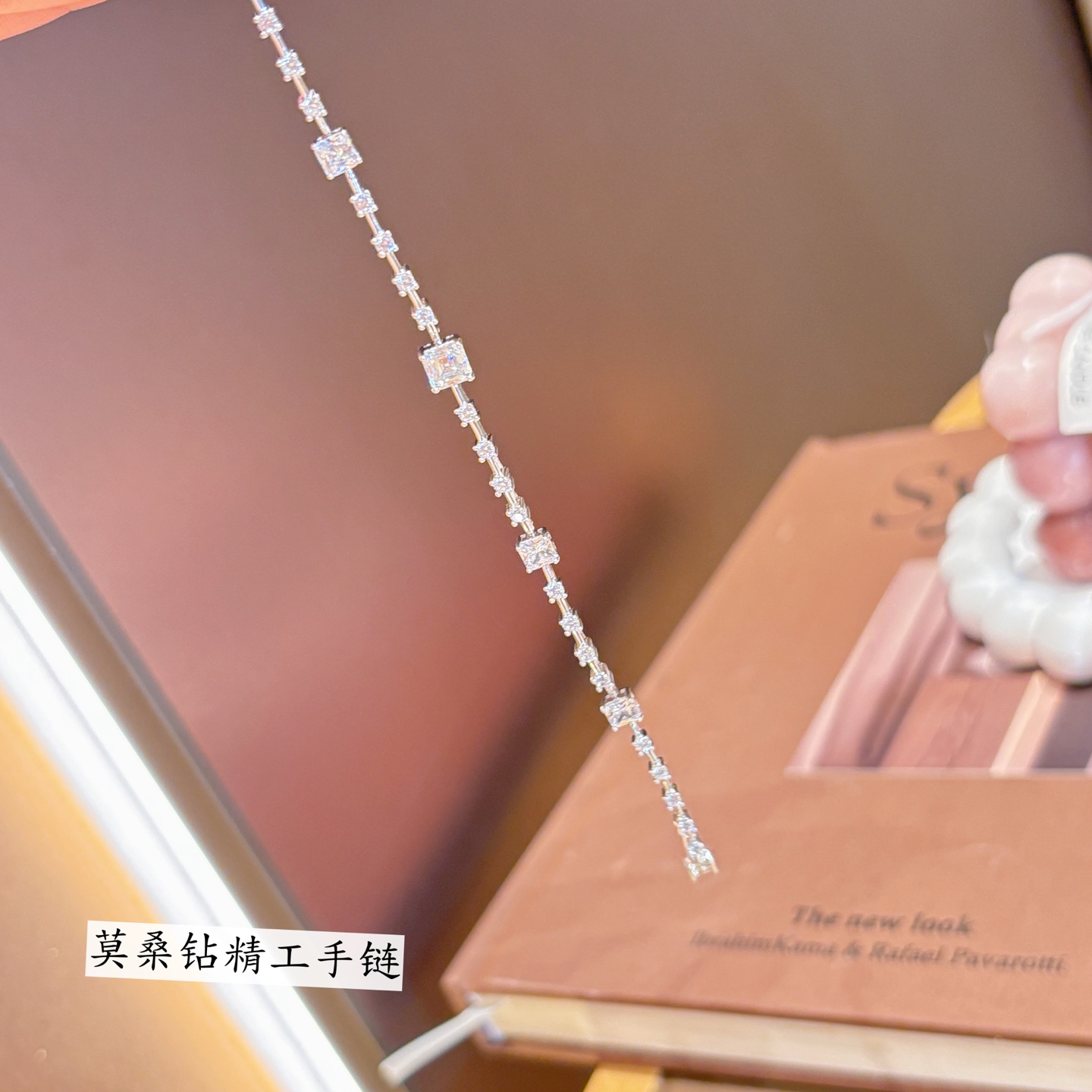 Hypoallergenic Silver Moissanite Bracelet Cute Father's Day Gold