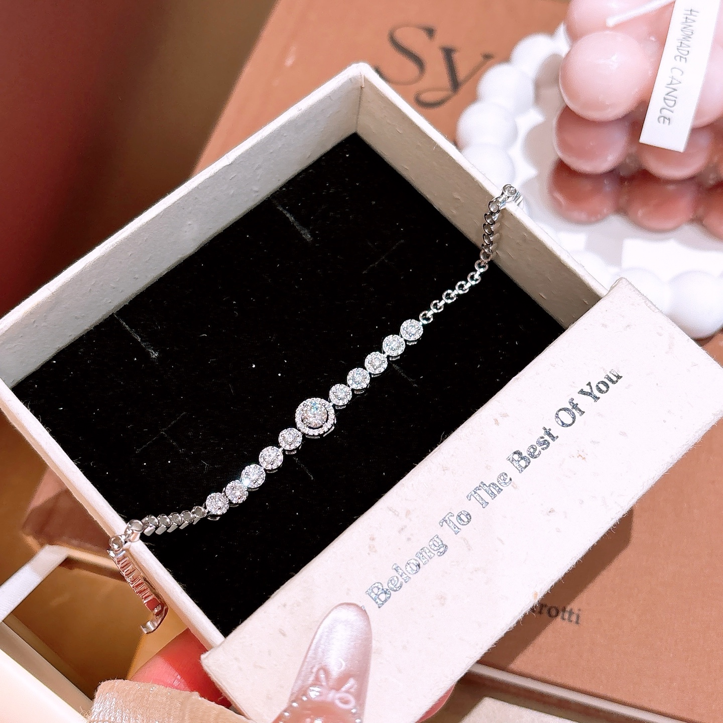 S925 Sterling Silver Moissanite Bracelet Unique Gift for Her Silver