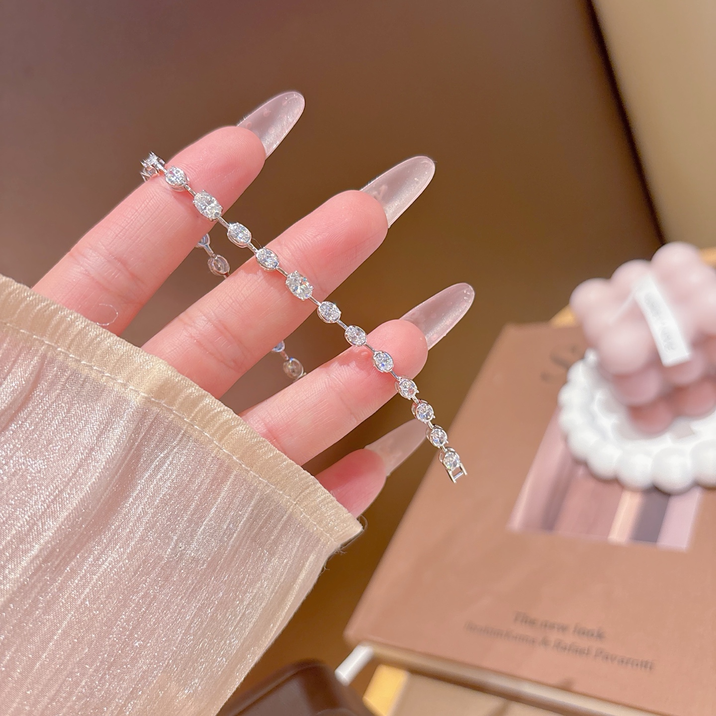 Fine Silver Moissanite Bracelet Delicate Everyday Wear Silver