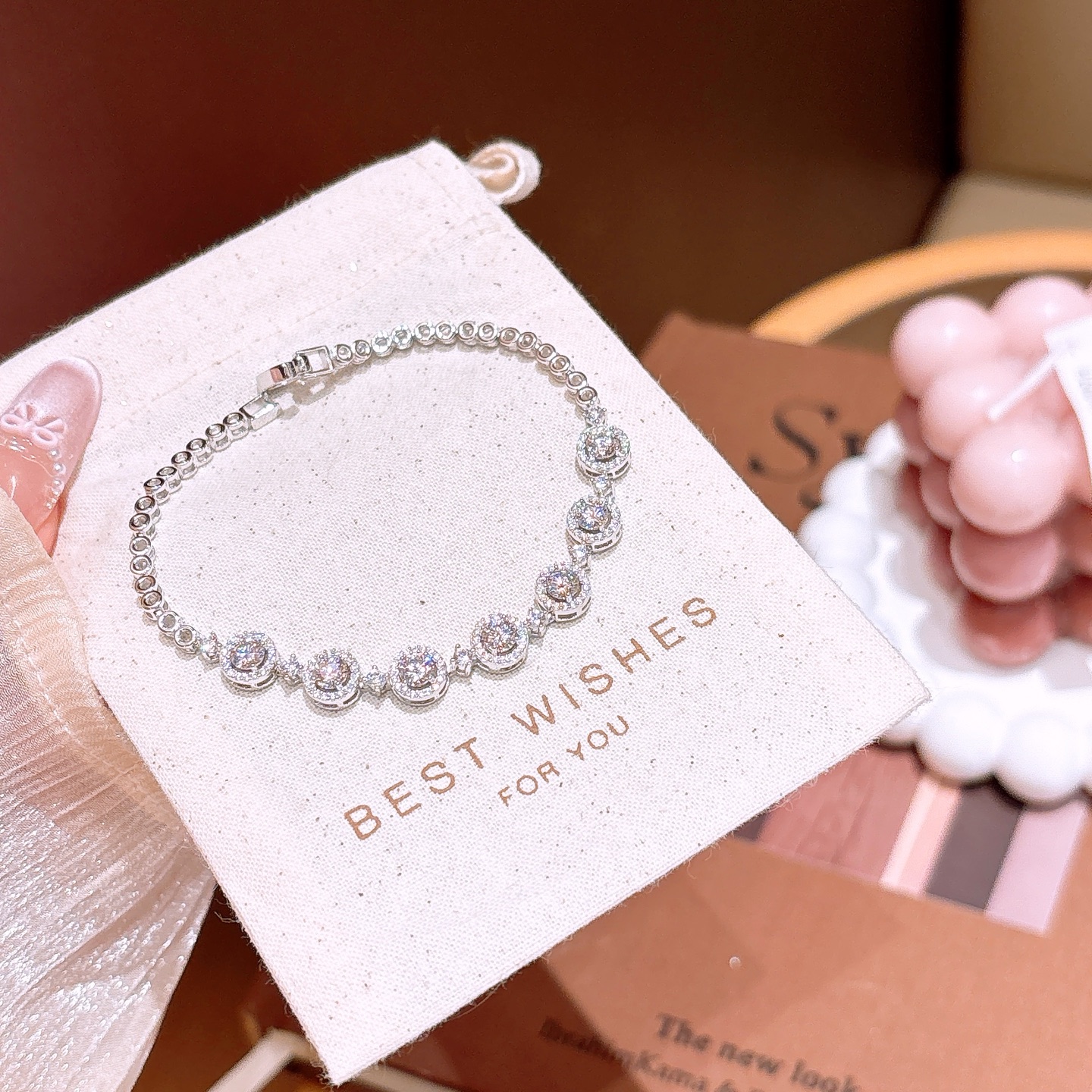 S925 Sterling Silver Moissanite Bracelet Lively Bestie Gift Gold