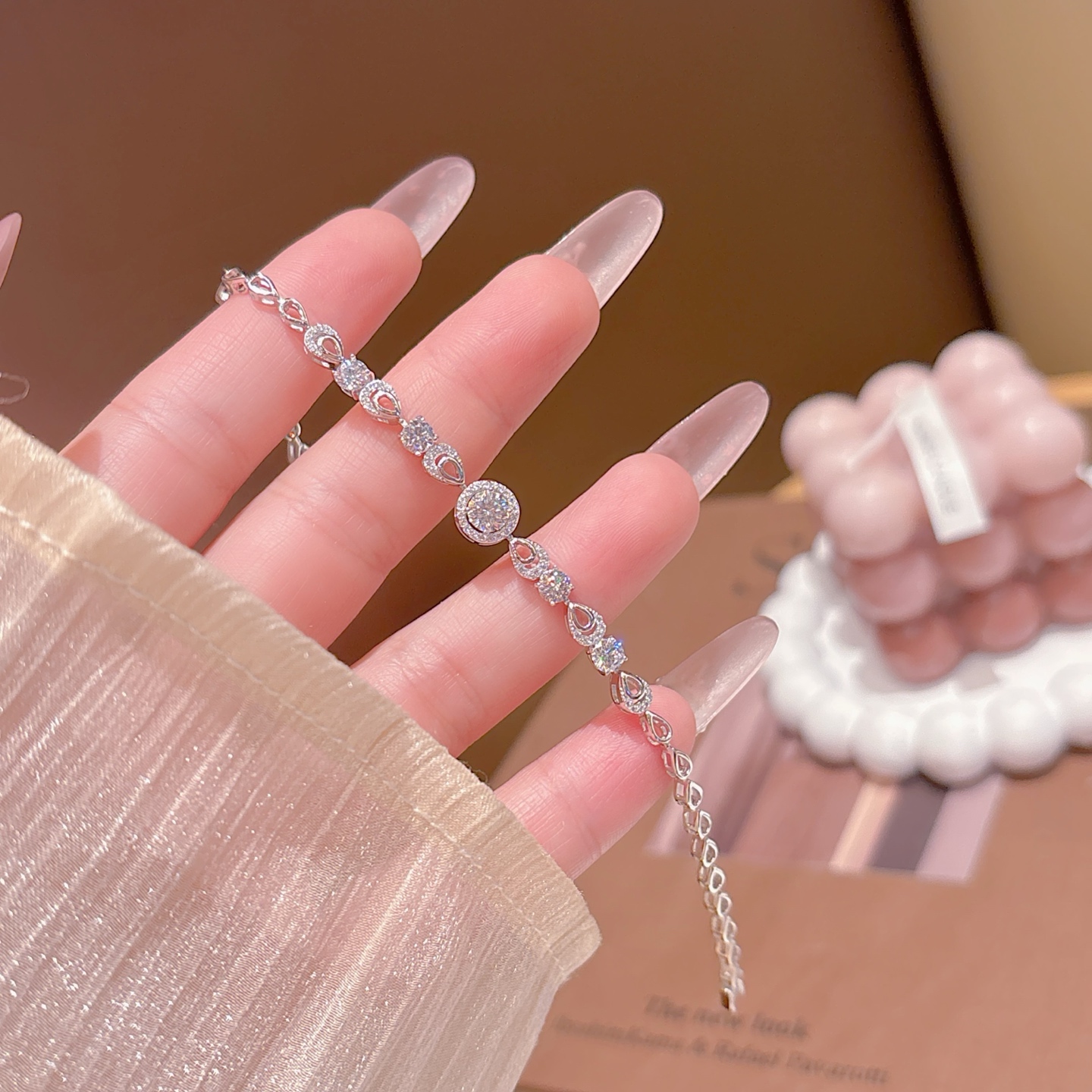 Hypoallergenic Silver Moissanite Bracelet Fashion Valentine's Day