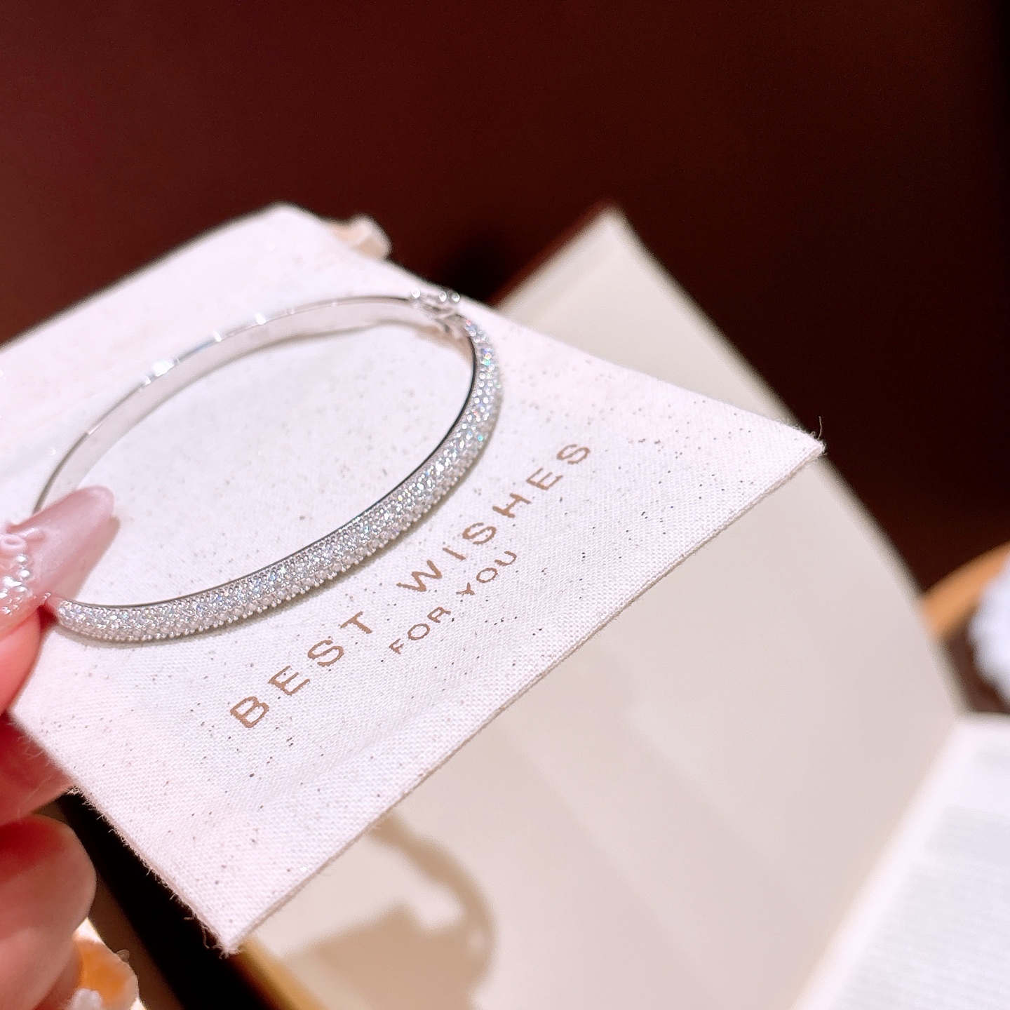 High Polish Silver Moissanite Bangle Light Luxury Father's Day Silver