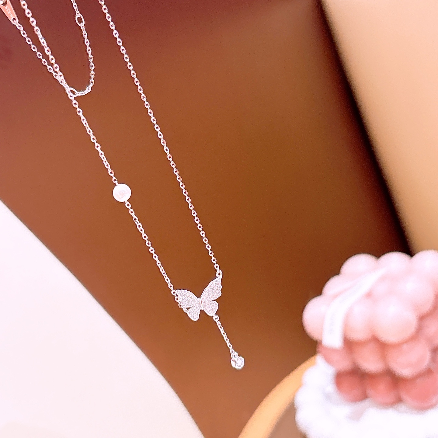 可愛い925シルバーモアッサナイトネックレスシルバー 日常使い