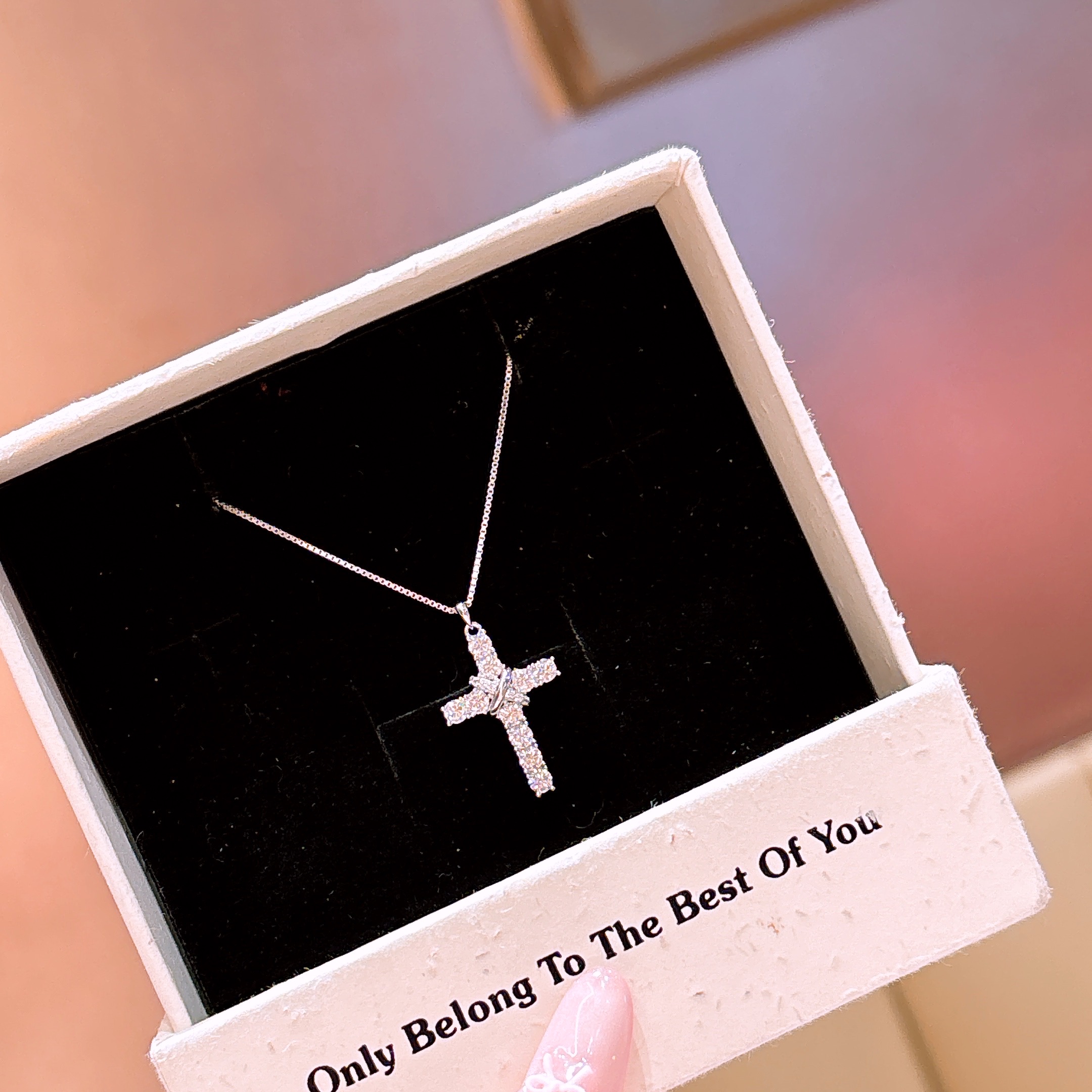 ガーリーS925スターリングシルバーモアッサナイトネックレスシルバー 新築祝い