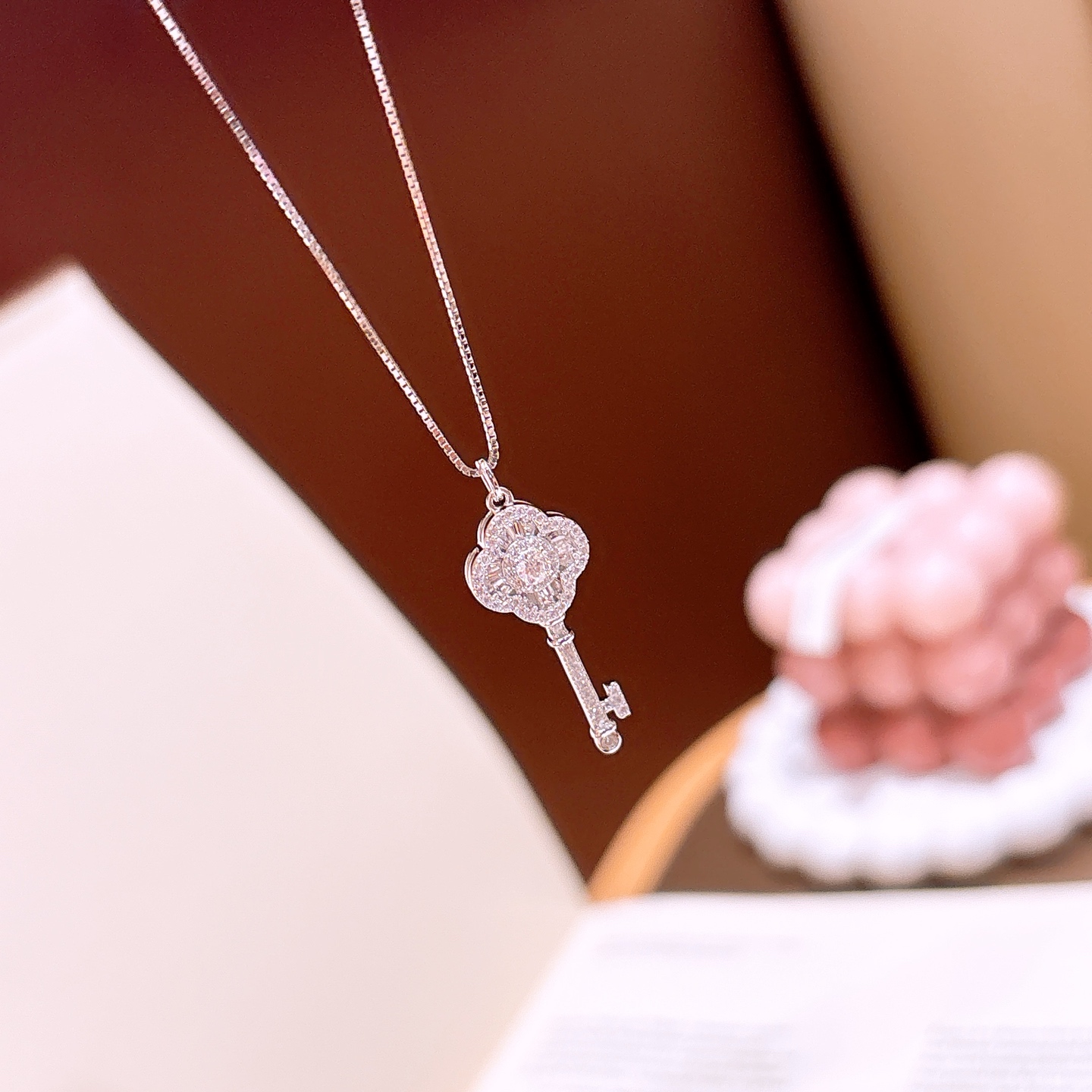 S925 Sterlingsilber Moissanit Kette Künstlerisch Verabredung Gold