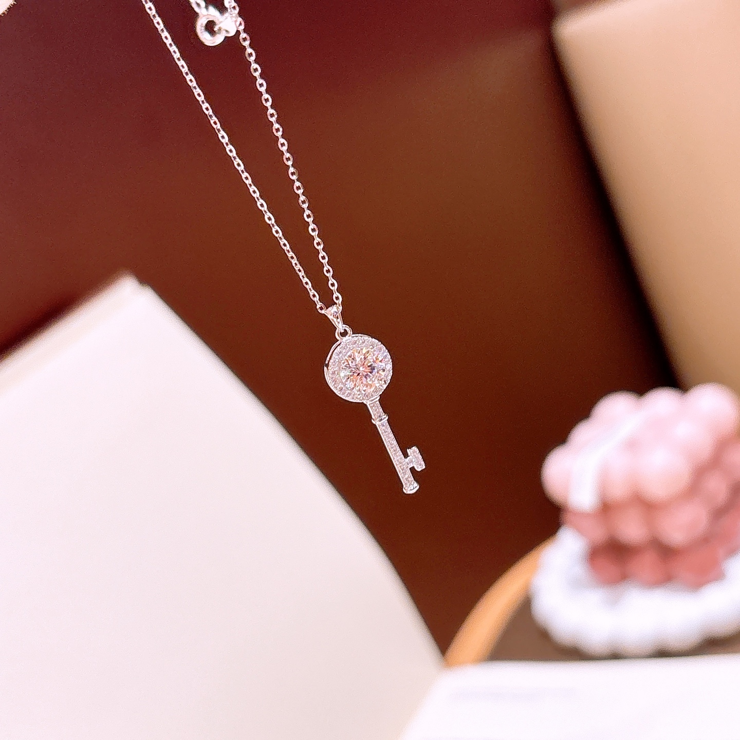 925 Silber Moissanit Kette Hochwertig Geschenk für beste Freundin