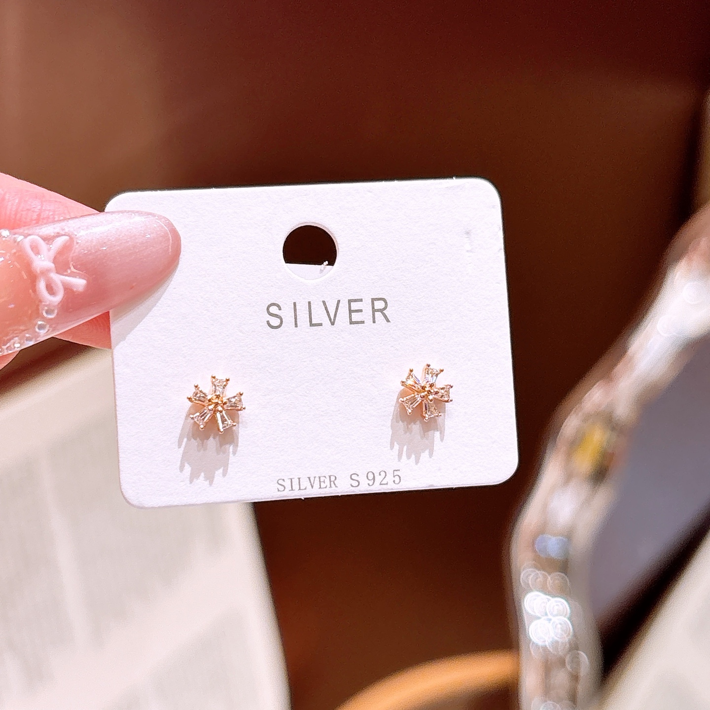 ユニーク高品質シルバーイヤリングゴールド 春節