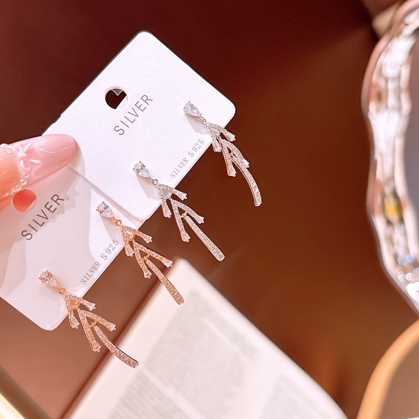 ユニークファインシルバーイヤリングゴールド 婚約