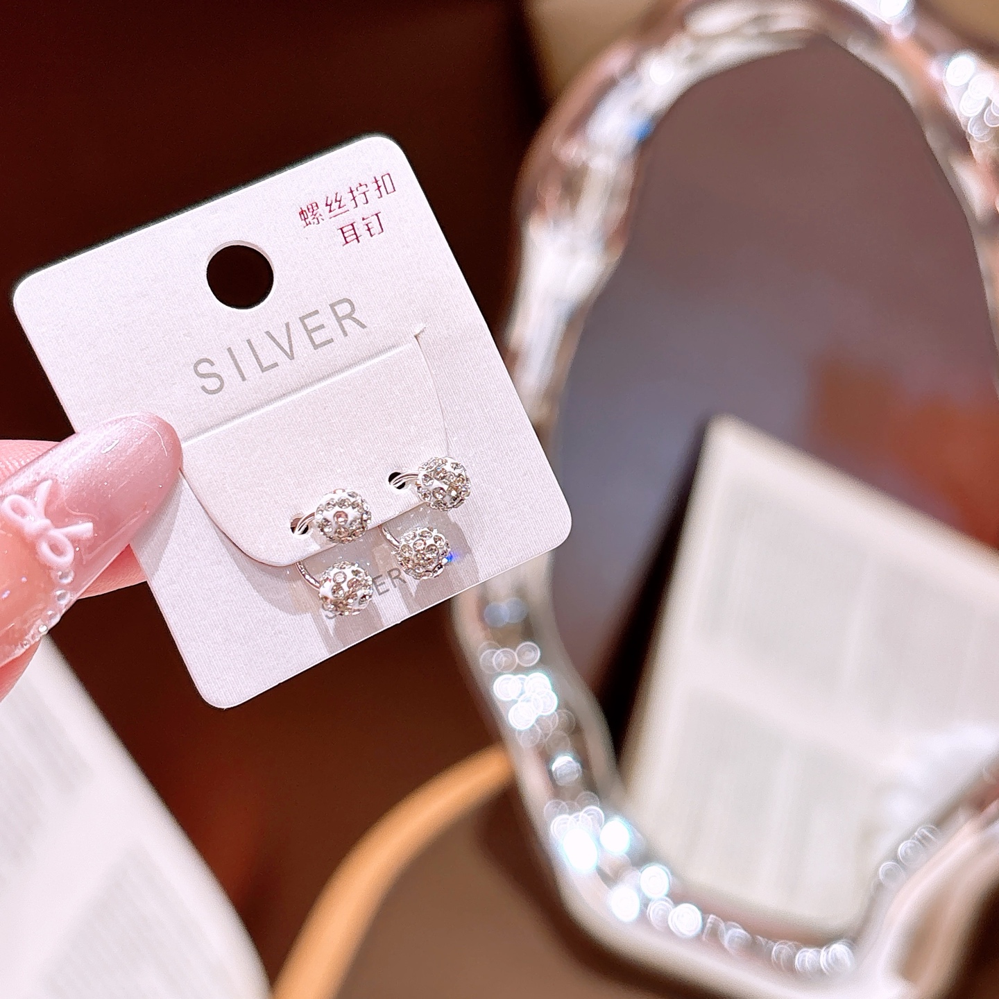 925 Silver Screw-back Studs Romantic Anniversary Silver