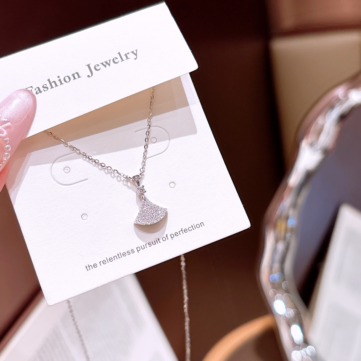 S925 Sterling Silver Moissanite Necklace Precision Gift for Her Silver