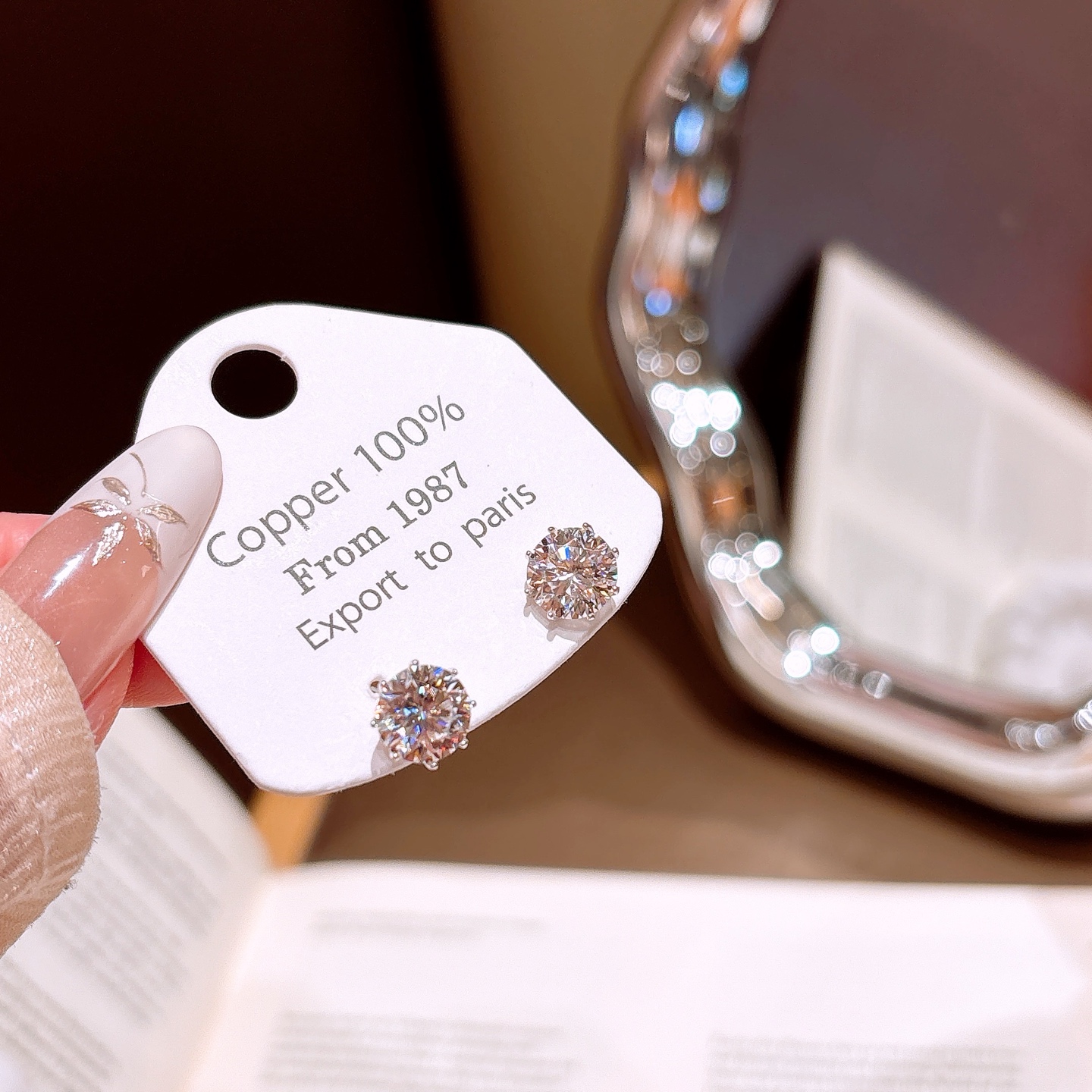 Low Allergy Silver Moissanite Studs Premium Birthday Gold