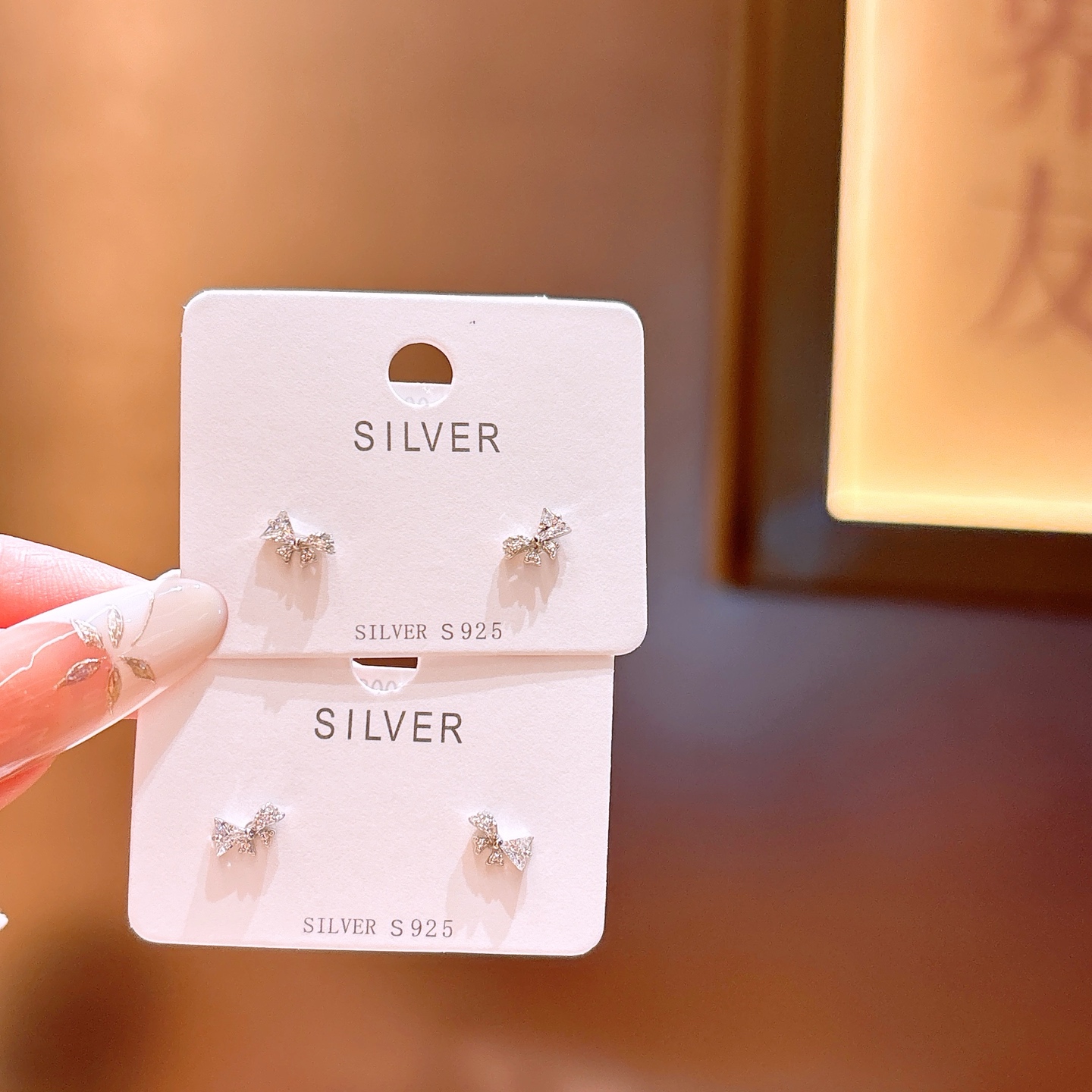 S925 Sterling Silver Earrings Fashion Mother's Day Silver