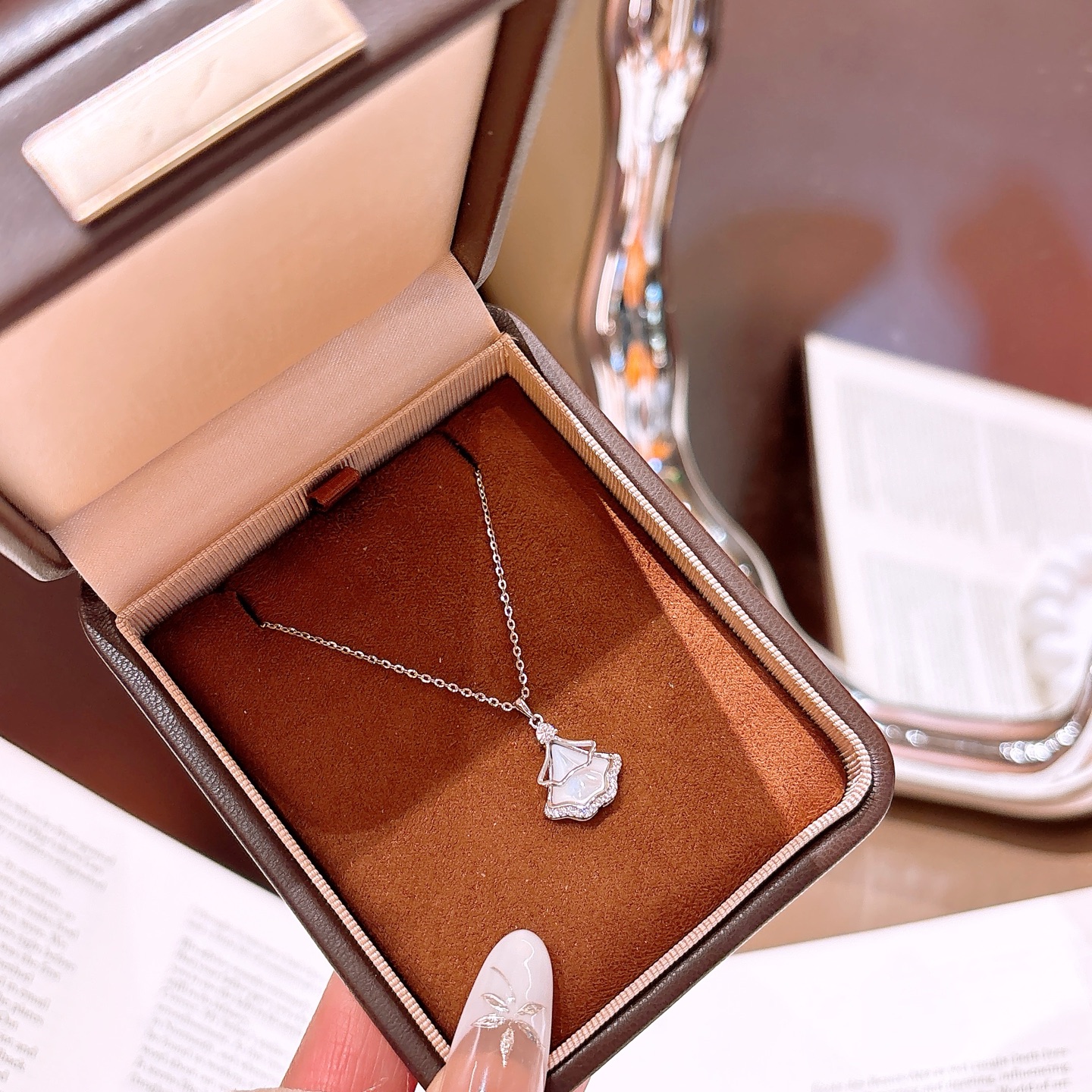 High Polish Silver Moissanite Necklace Intellectual Everyday Wear Gold