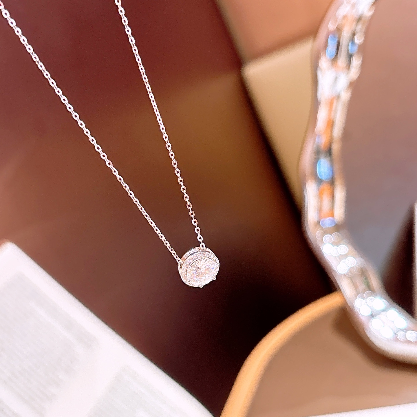 High Polish Silver Moissanite Necklace Fresh Proposal Silver