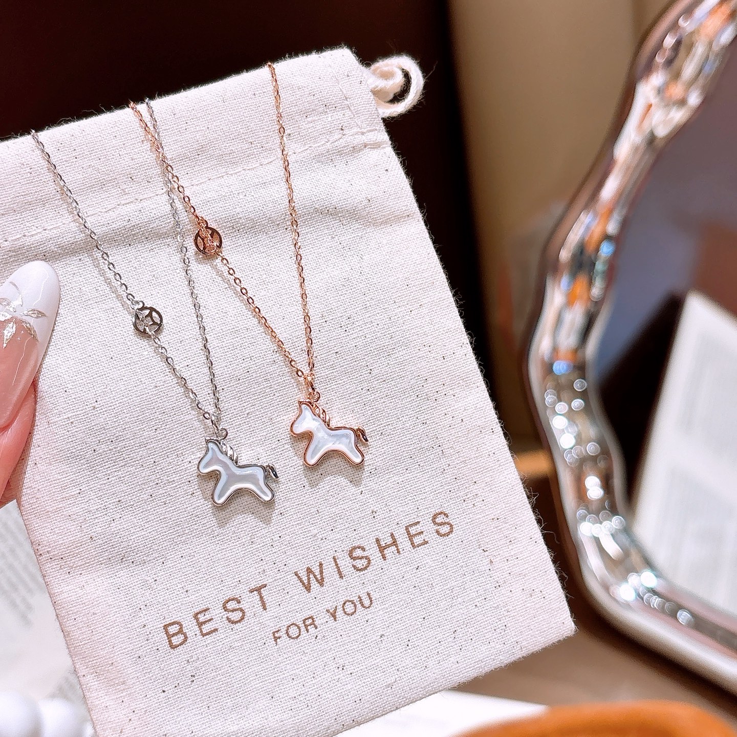 ラグジュアリーファインシルバーネックレスゴールド 婚約