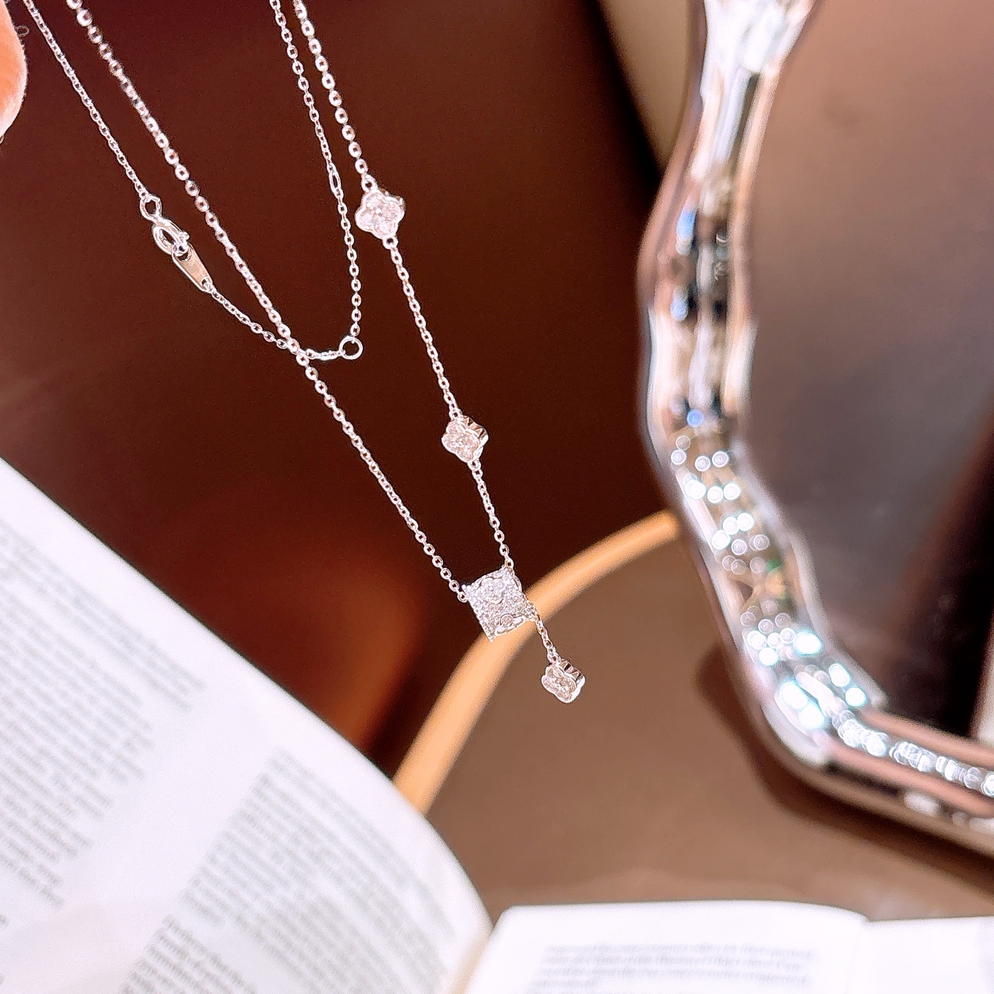 Low Allergy Silver Moissanite Necklace Romantic Christmas Gold