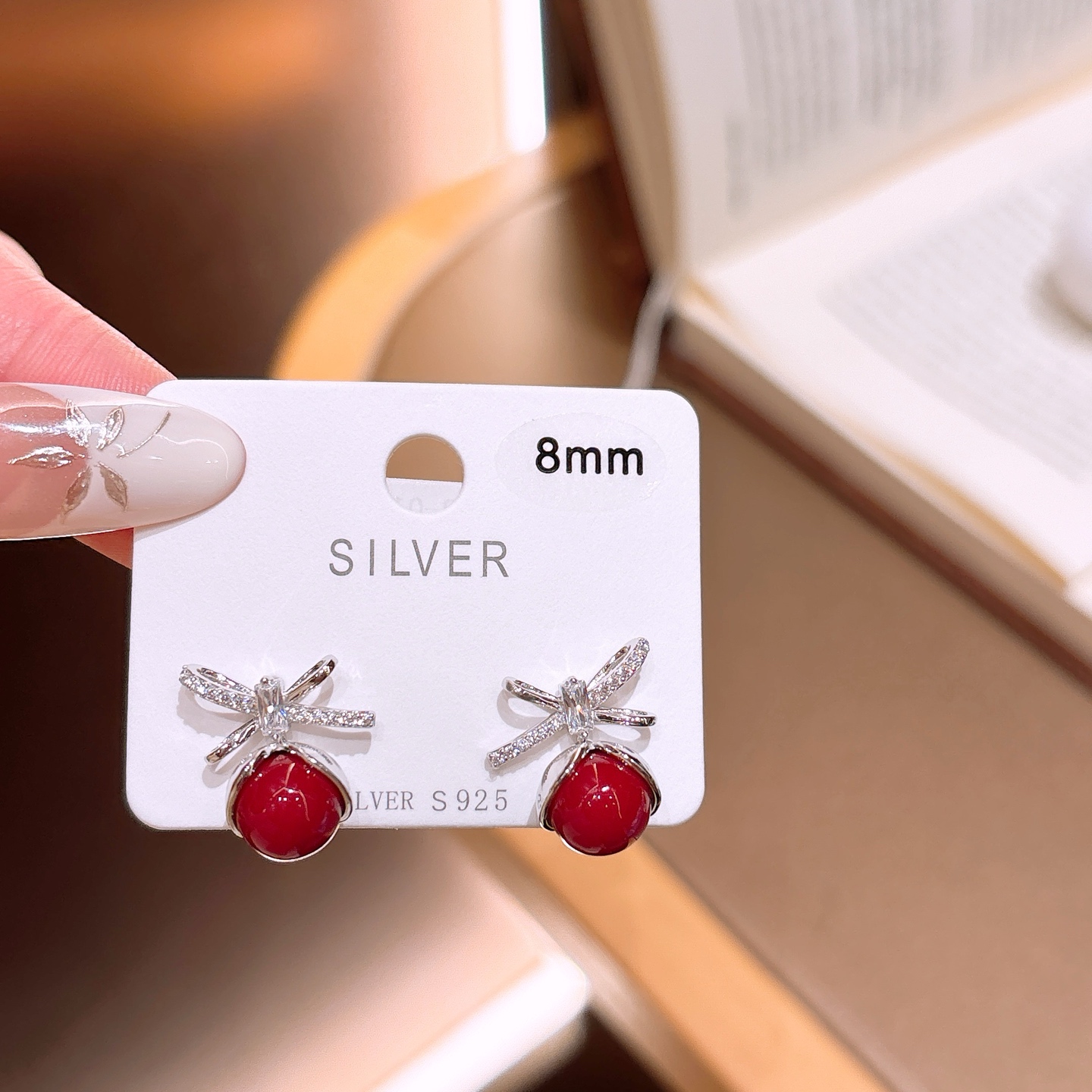 925 Silver Earrings Cute Valentine's Day Silver