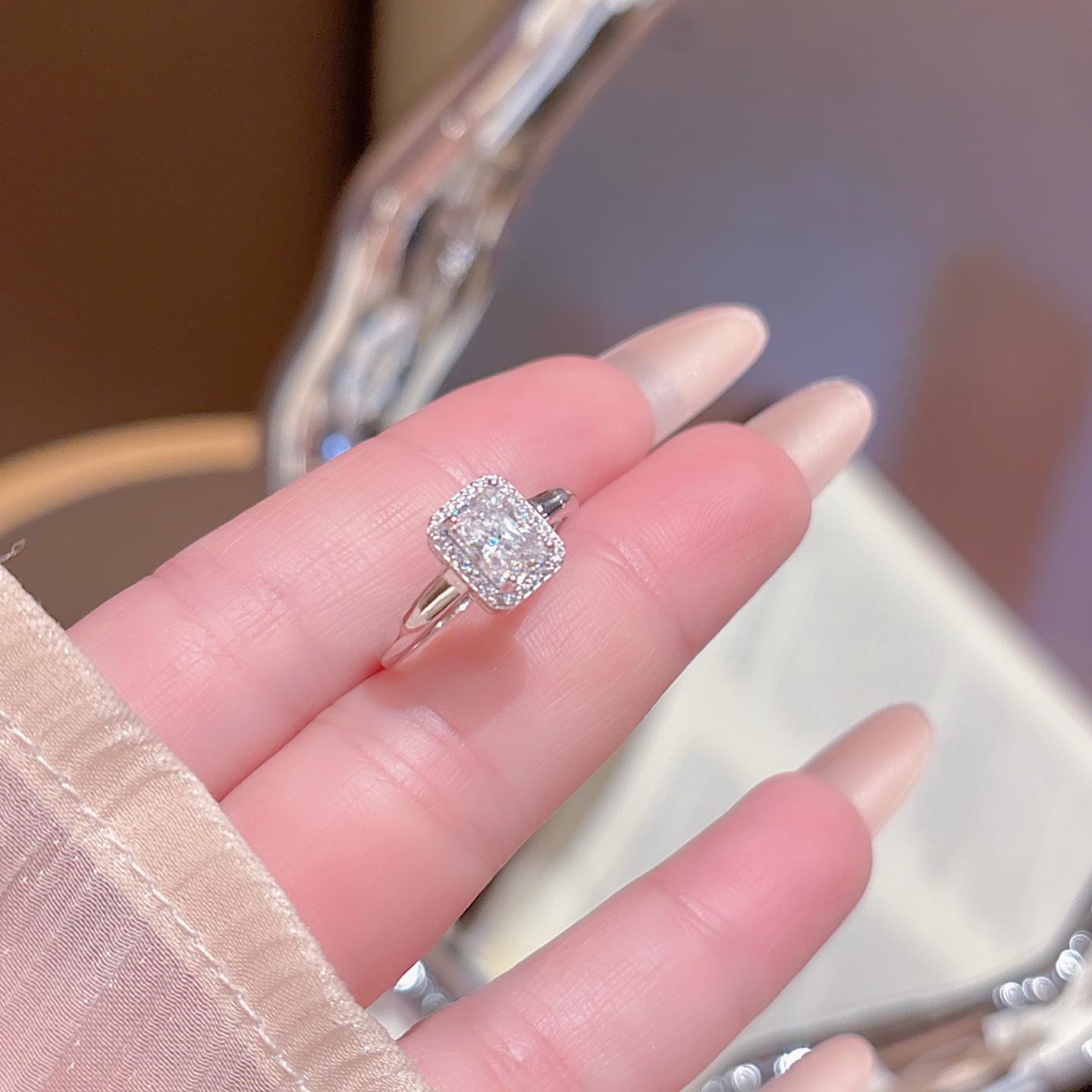 925 Silver Moissanite Ring Sweet & Cool Confession Gold