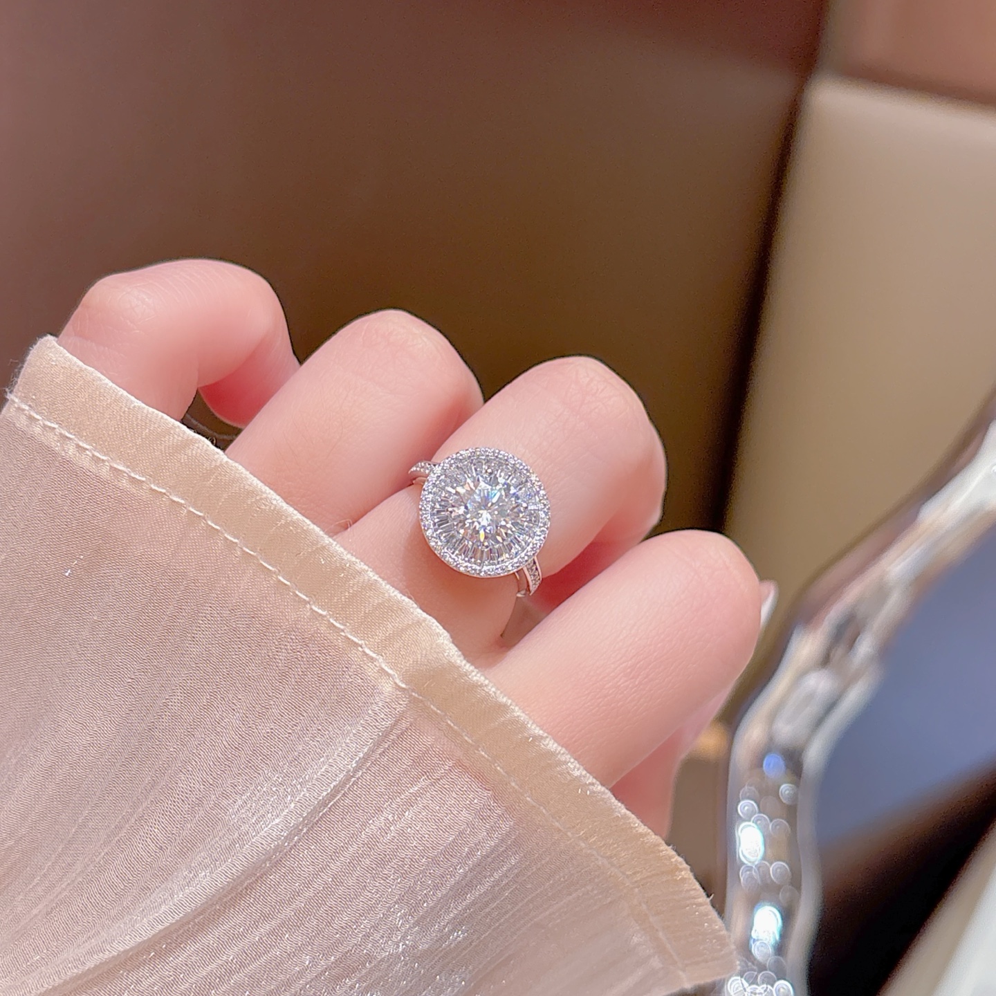 Low Allergy Silver Moissanite Ring Sweet Valentine's Day Silver