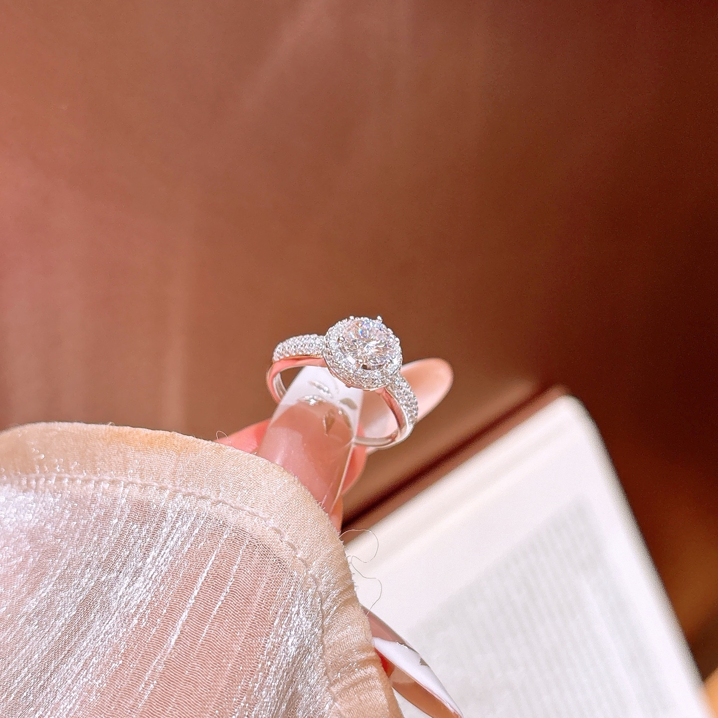 Solid Silver Moissanite Ring French Teacher's Day Silver