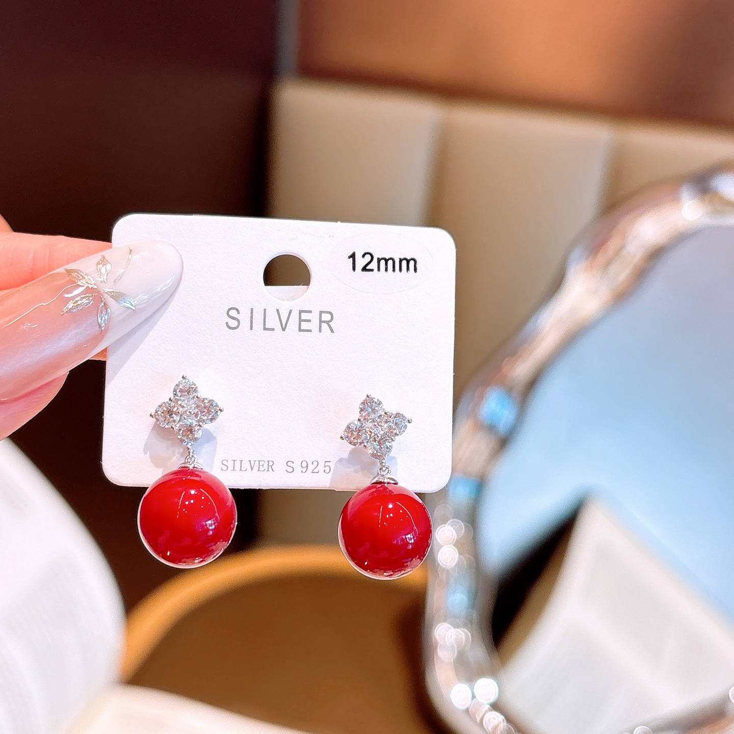 Solid Silver Earrings Girly Wedding Registration Gold