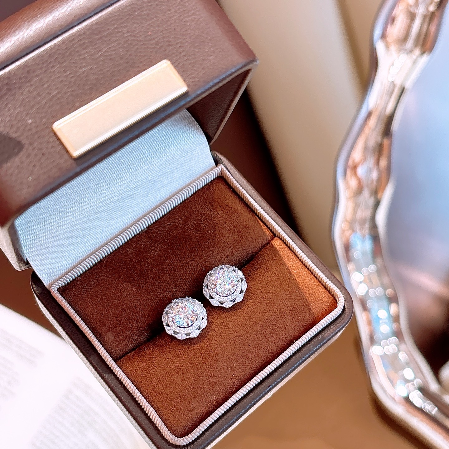 925 Silver Moissanite Studs Pure Christmas Silver