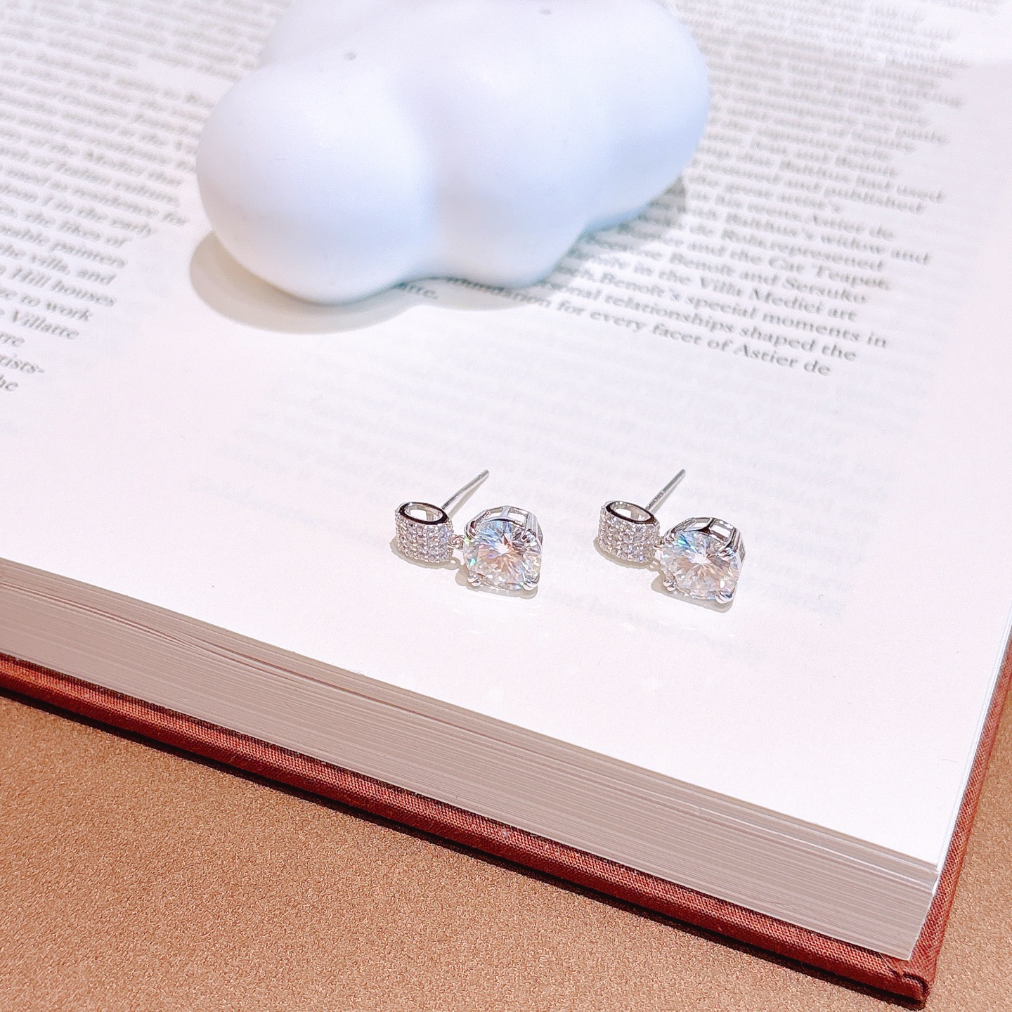 Nickel Free Silver Moissanite Studs Unique Everyday Wear Gold