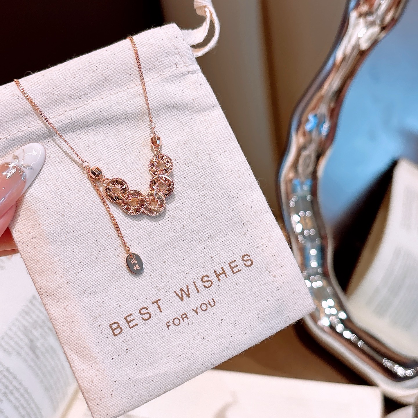 森ガールS925スターリングシルバーネックレスゴールド クリスマス