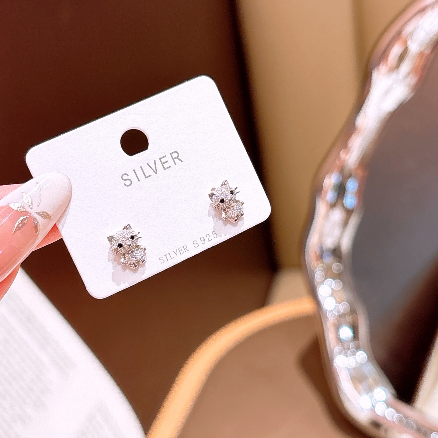 Solid Silver Earrings Intellectual Birthday Gold