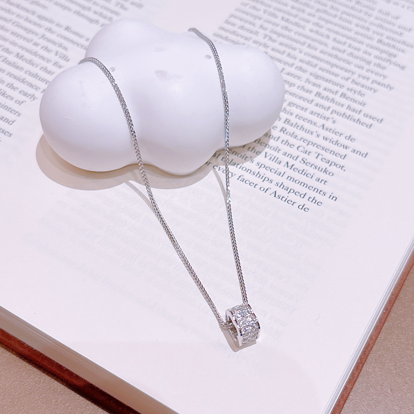 High Polish Silver Moissanite Necklace Unique Mother's Day Gold