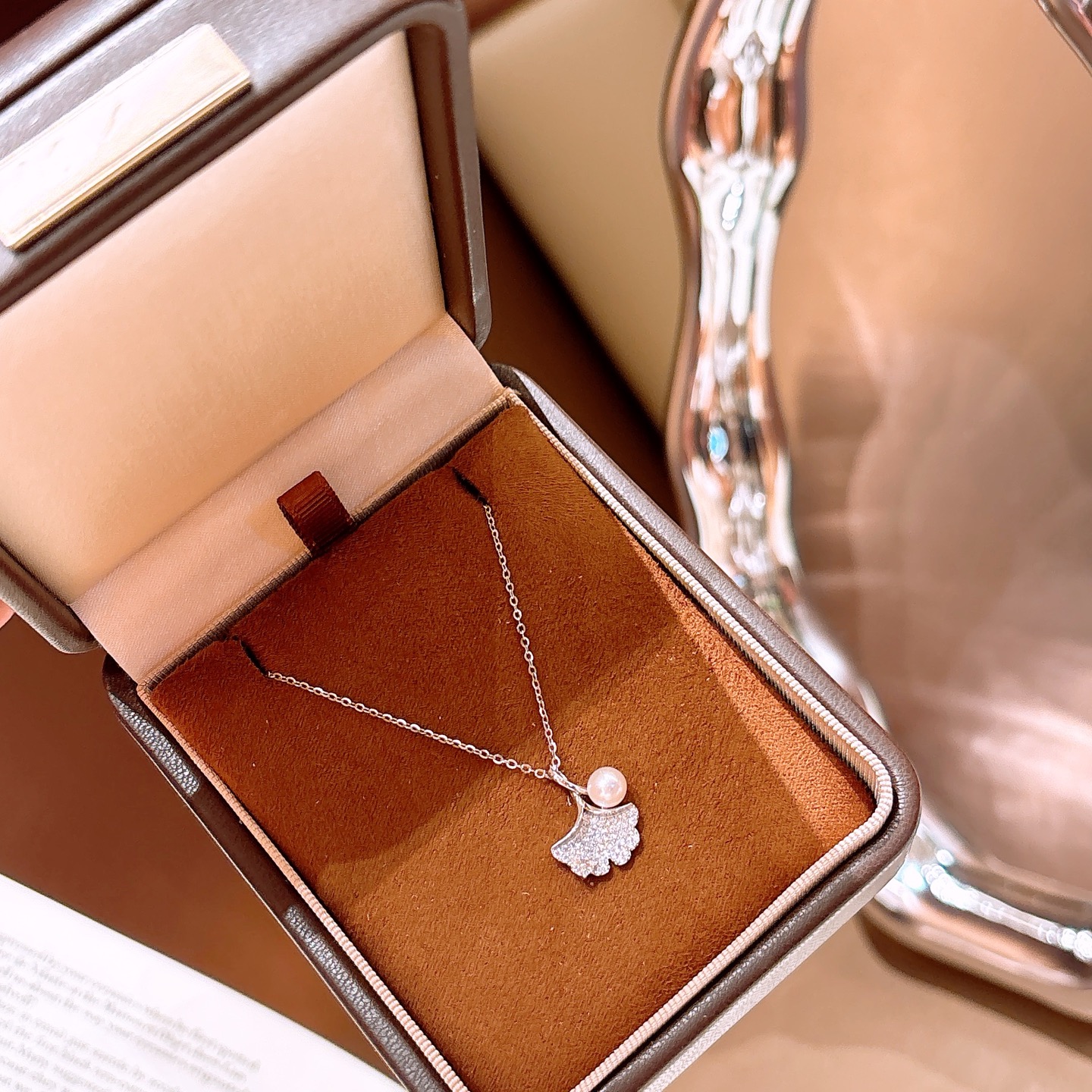 Fine Silver Moissanite Necklace Sweet Workplace Gold