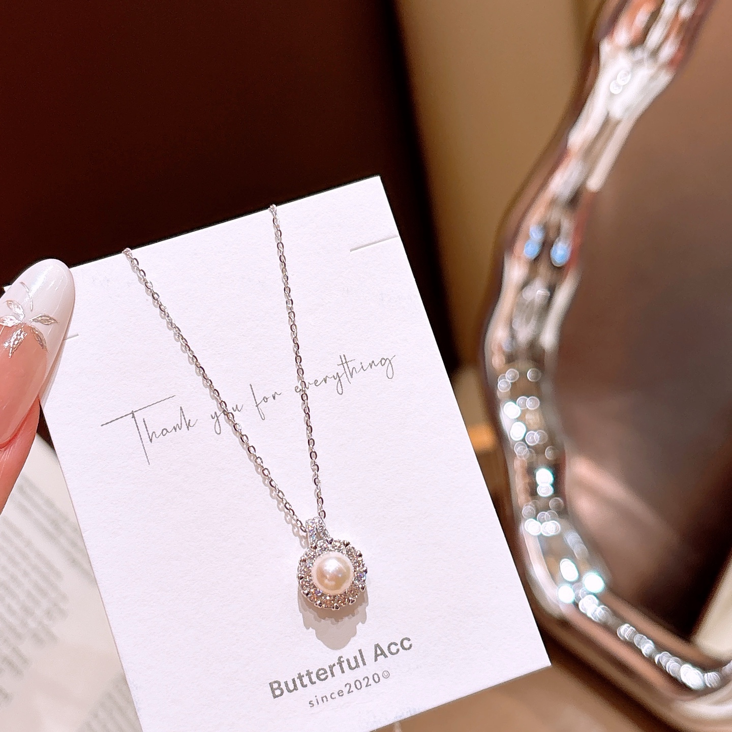 Nickel Free Silver Moissanite Necklace Korean Style Anniversary Gold