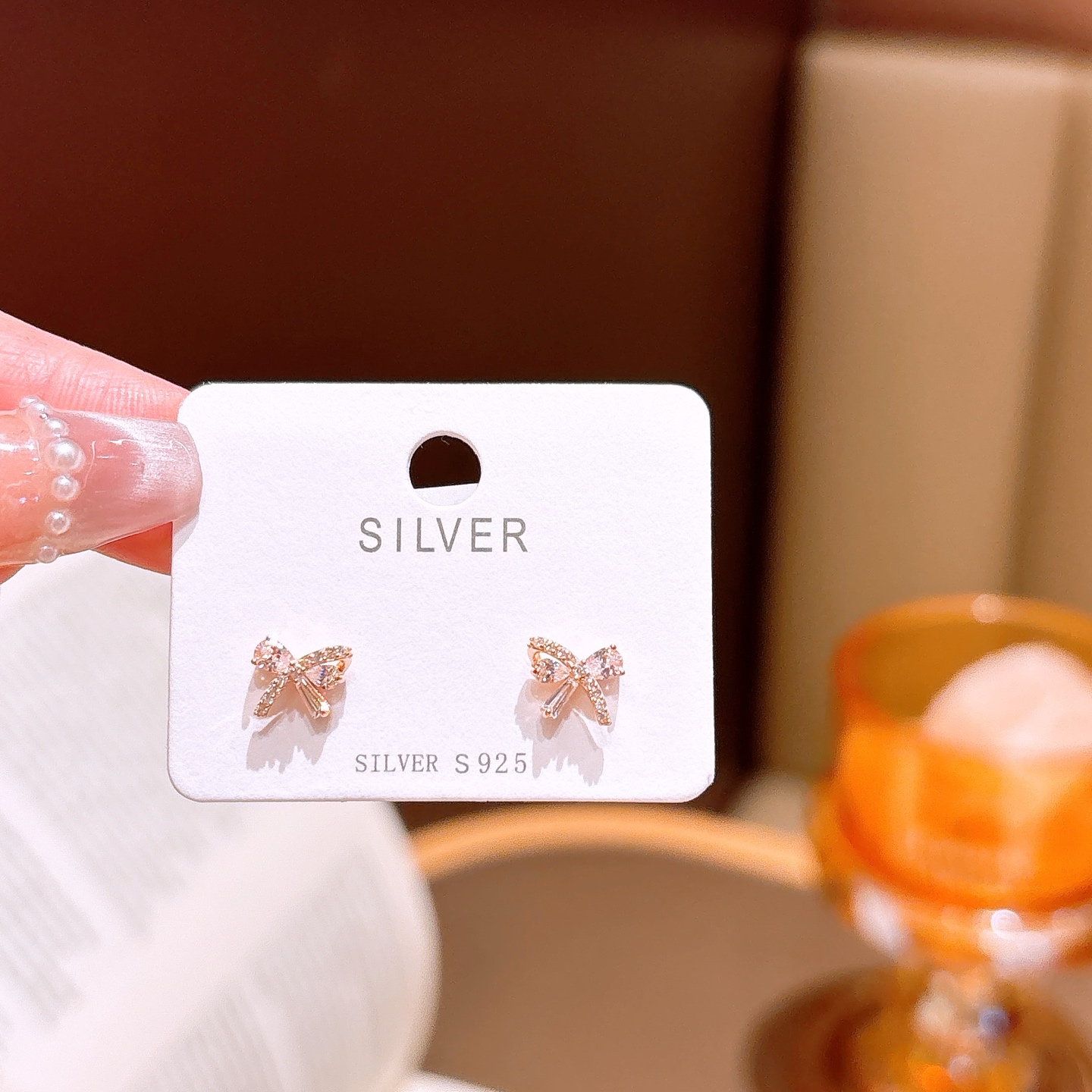 Low Allergy Silver Earrings Light Luxury Confession Gold