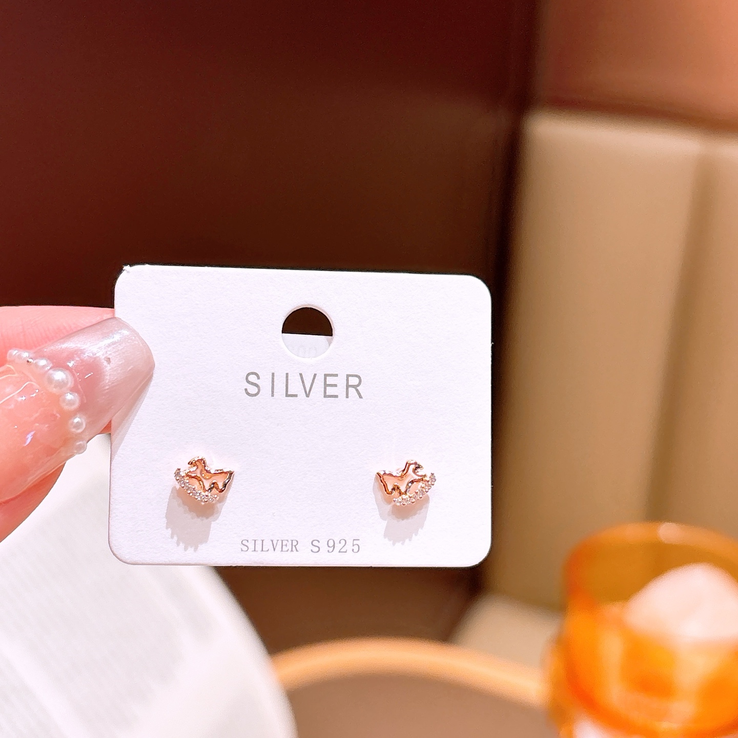 S925 Sterling Silver Earrings Sweet & Cool Anniversary Silver