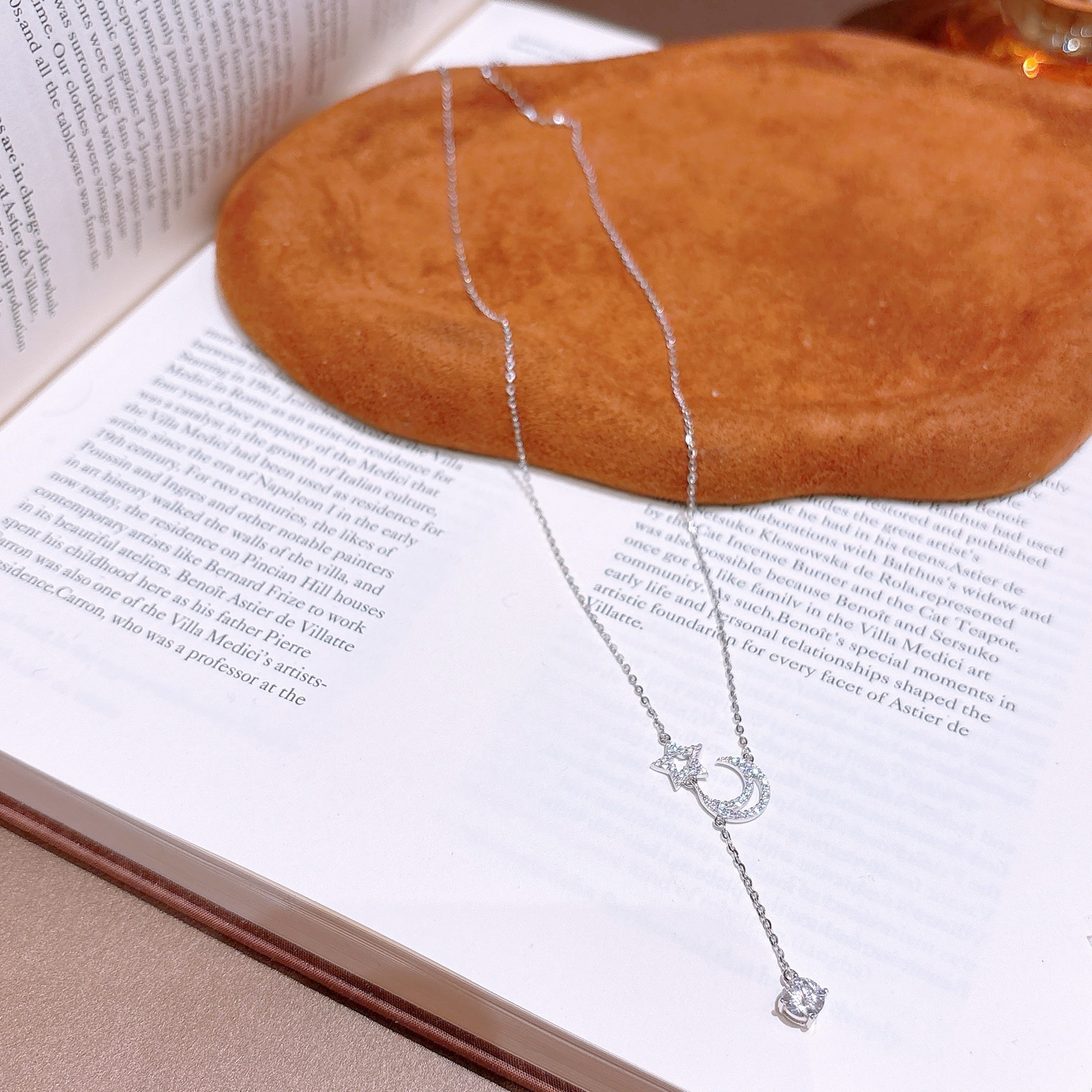 Nickel Free Silver Moissanite Necklace Playful Travel Silver