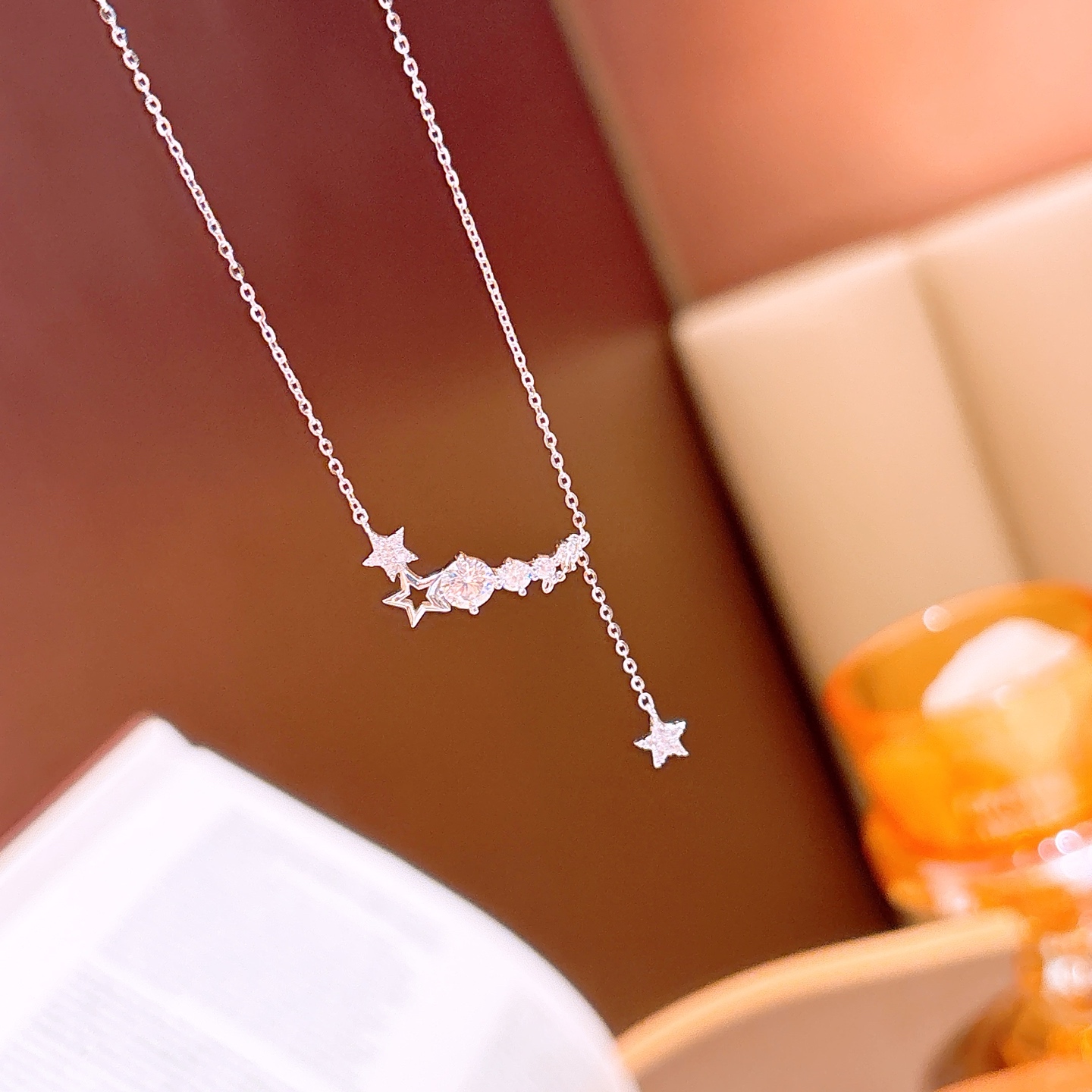 Solid Silver Moissanite Necklace Sweet Everyday Wear Gold