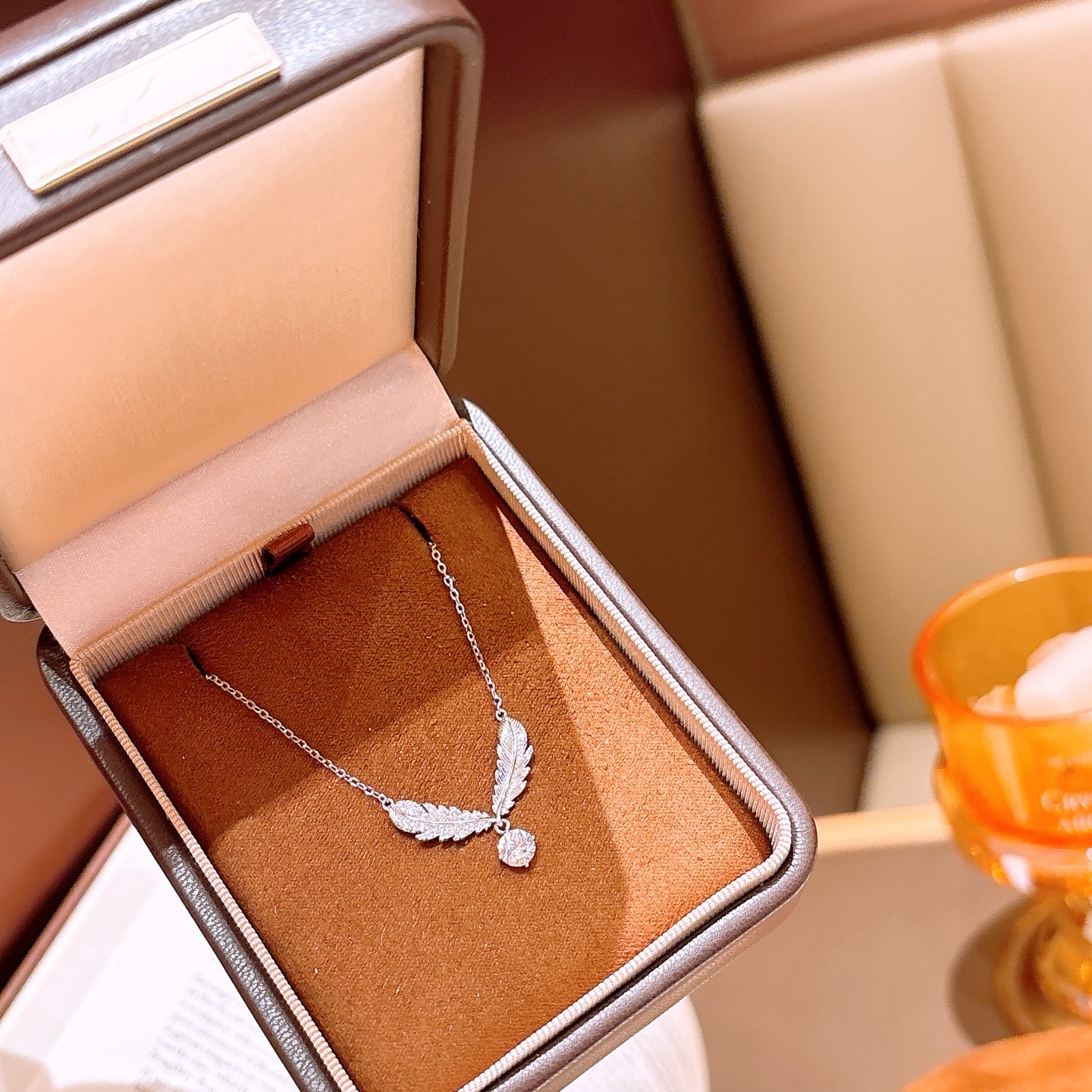 925 Silver Moissanite Necklace Pure Anniversary Gold