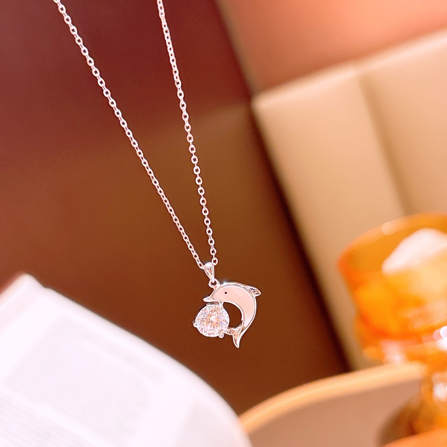 925 Silver Moissanite Necklace Fresh Gift for Her Silver