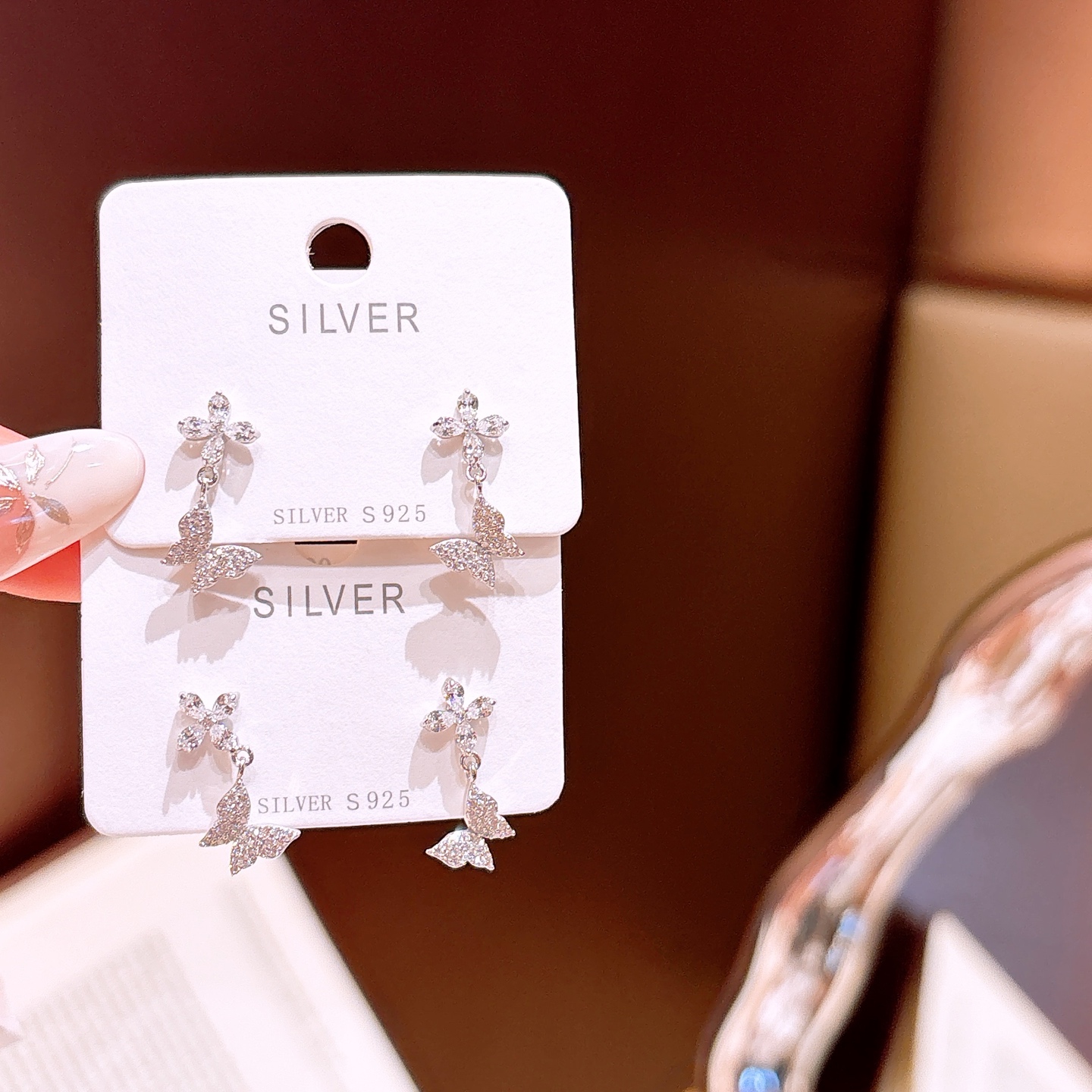 アーティスティックニッケル無添加銀イヤリングシルバー 春節