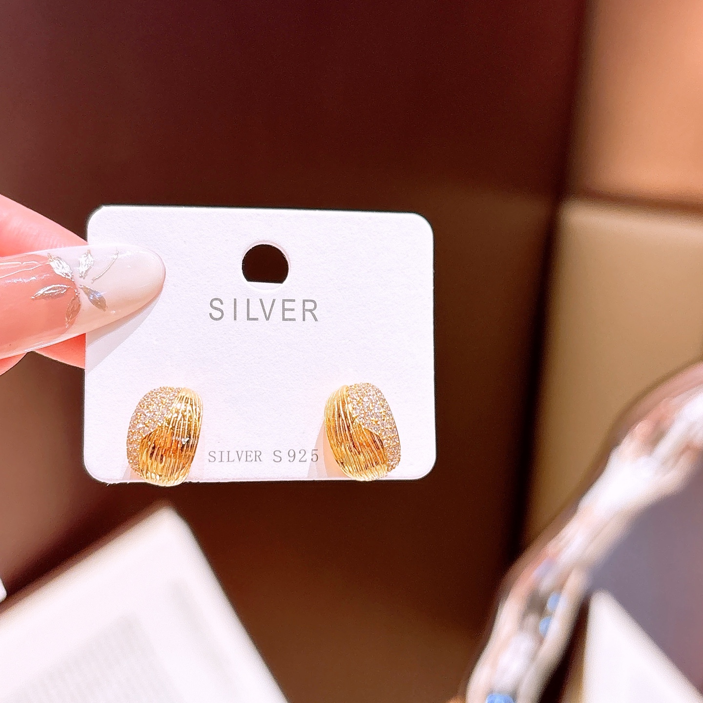 ミニマル高品質シルバーイヤリングシルバー 春節