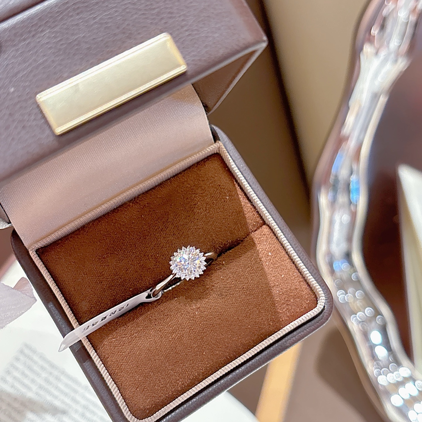 Fine Silver Moissanite Ring Dainty Office Silver