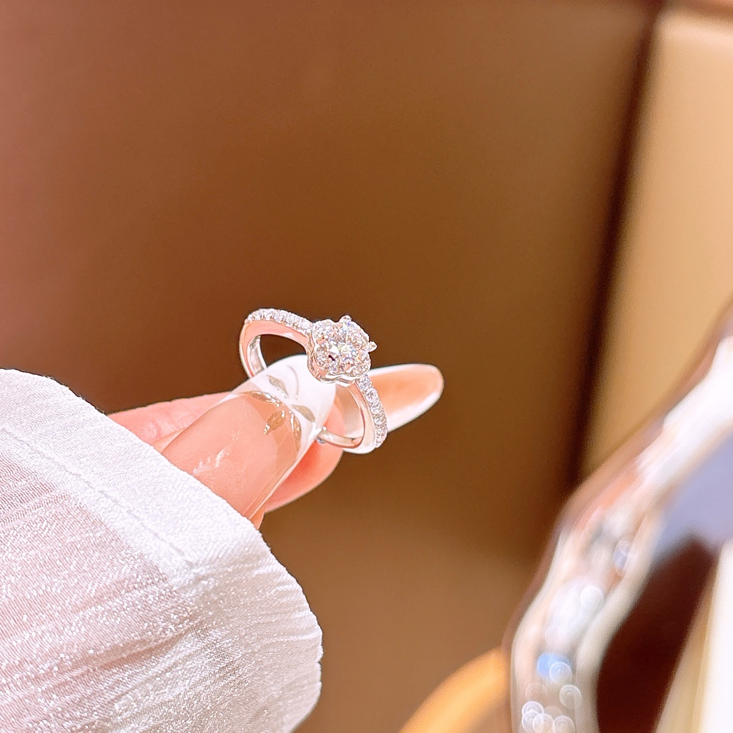 Hypoallergenic Silver Moissanite Ring Fashion Proposal Silver