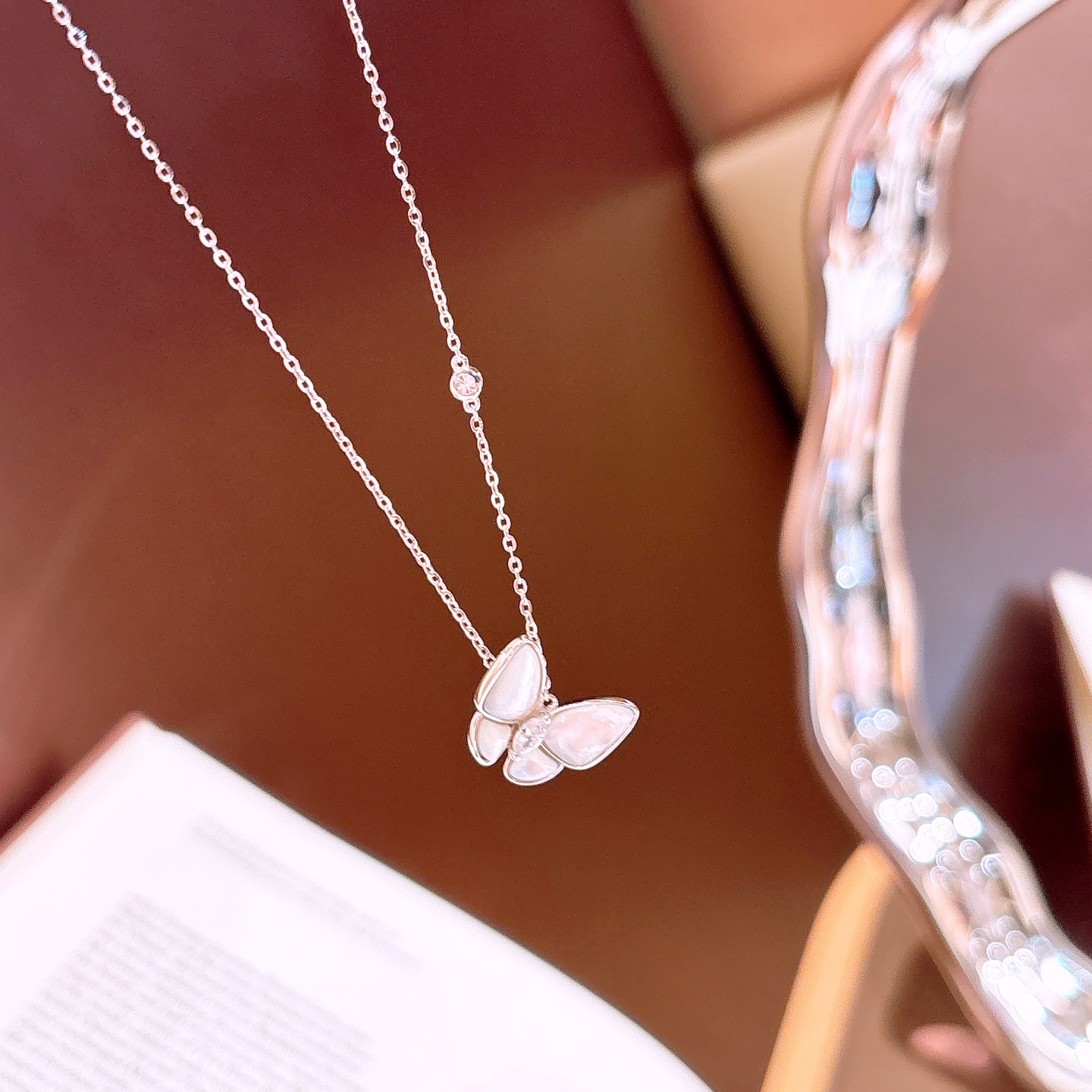 Nickelfreies Silber Moissanit Kette Mädchenhaft Jahresfeier Gold