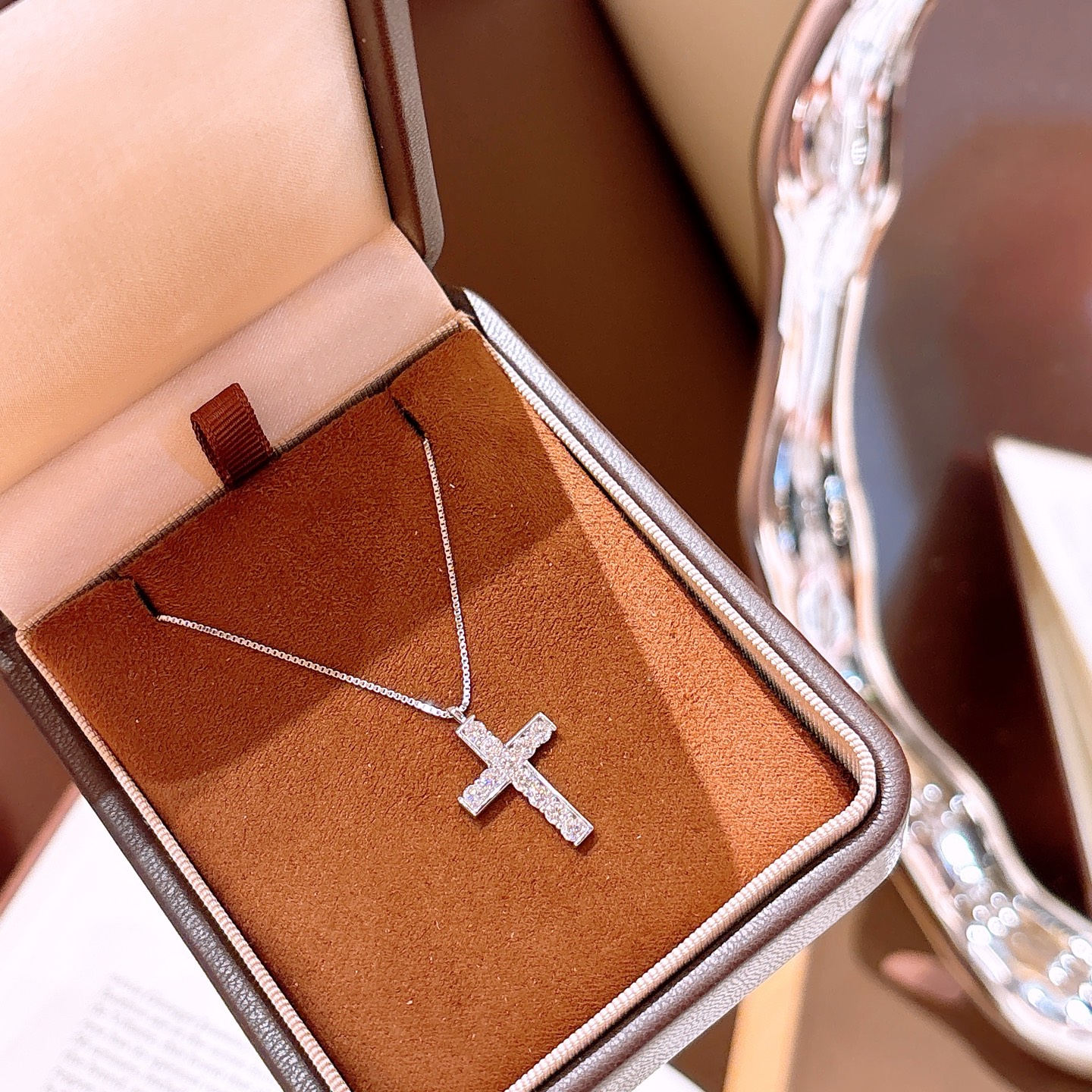 S925 Sterling Silver Moissanite Necklace Sweet Birthday Silver