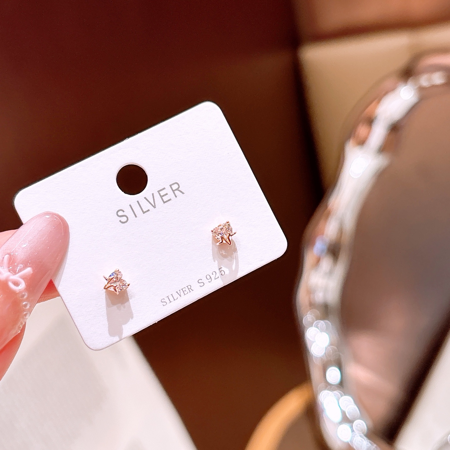 Hypoallergenic Silver Earrings Girly Wedding Silver